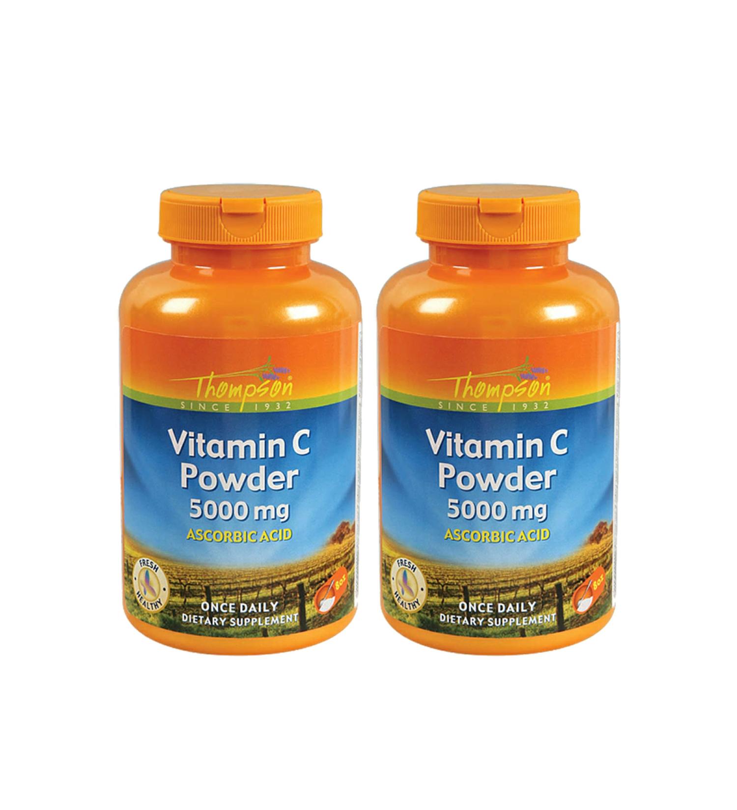 Thompson Vitamin C Powder 5000 mg - 8 oz for Immune Support & Antioxidants - Buy Online on GoSupps.com