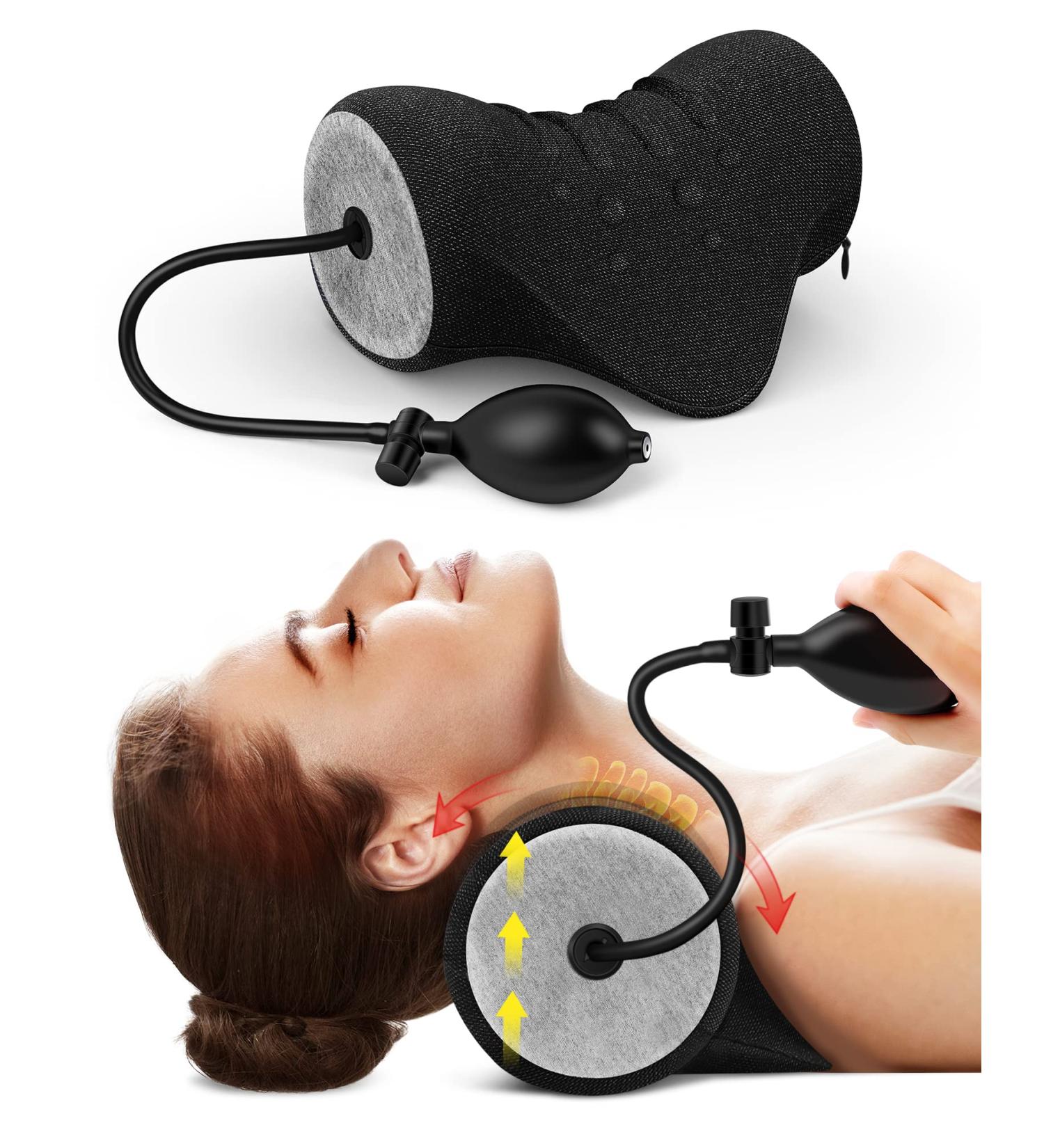 Height Adjustable Neck Stretcher & Shoulder Relaxer - Portable Cervical Traction Device for TMJ Pain Relief - Grey - Buy Online on GoSupps.com