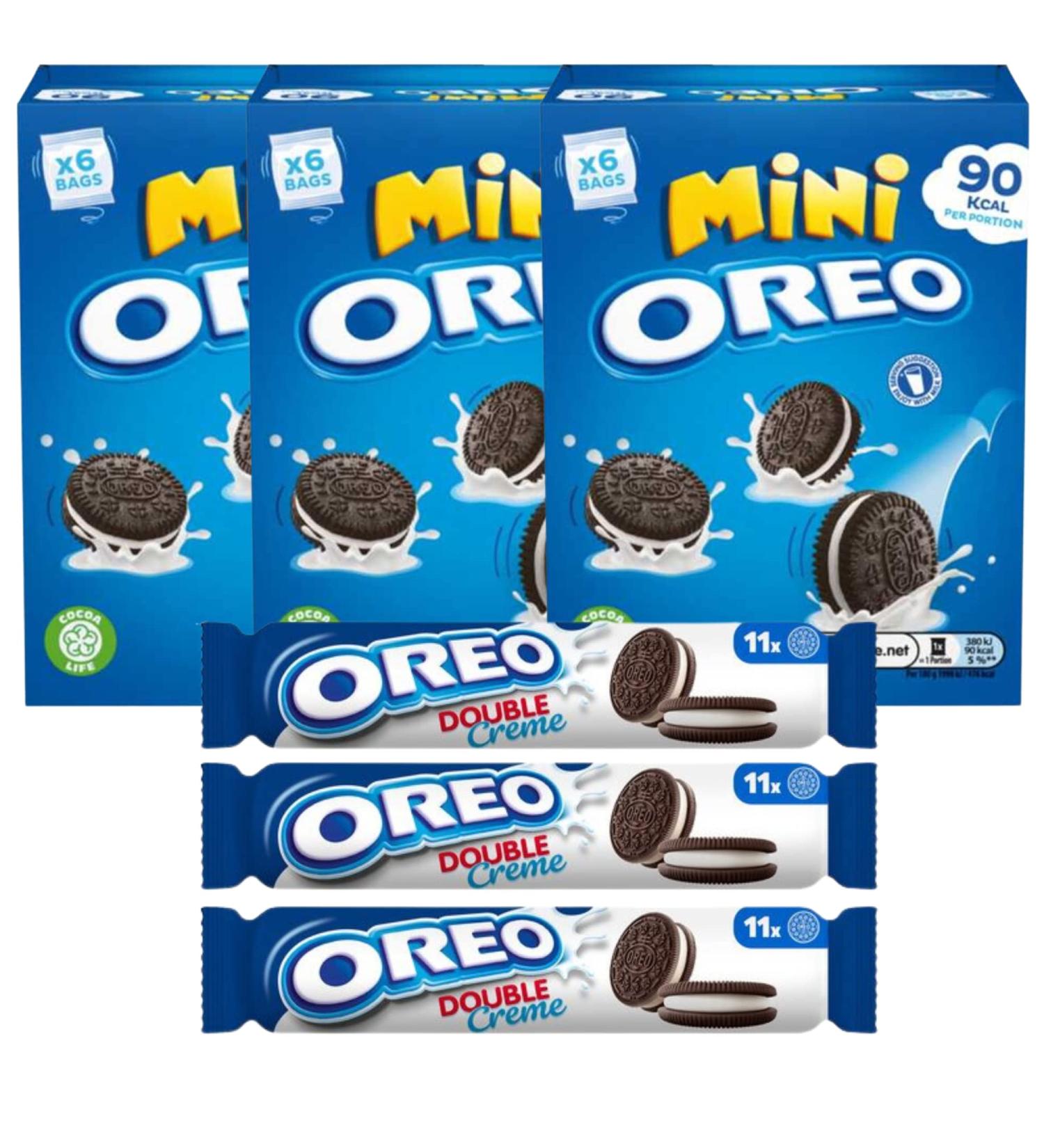 Snack Pack Bundle with Oreo Mini Snack Pack Boxes 114g x3 and Oreo Cookies Double Stuff 157g x3 (6 Pack) - Buy Online on GoSupps.com