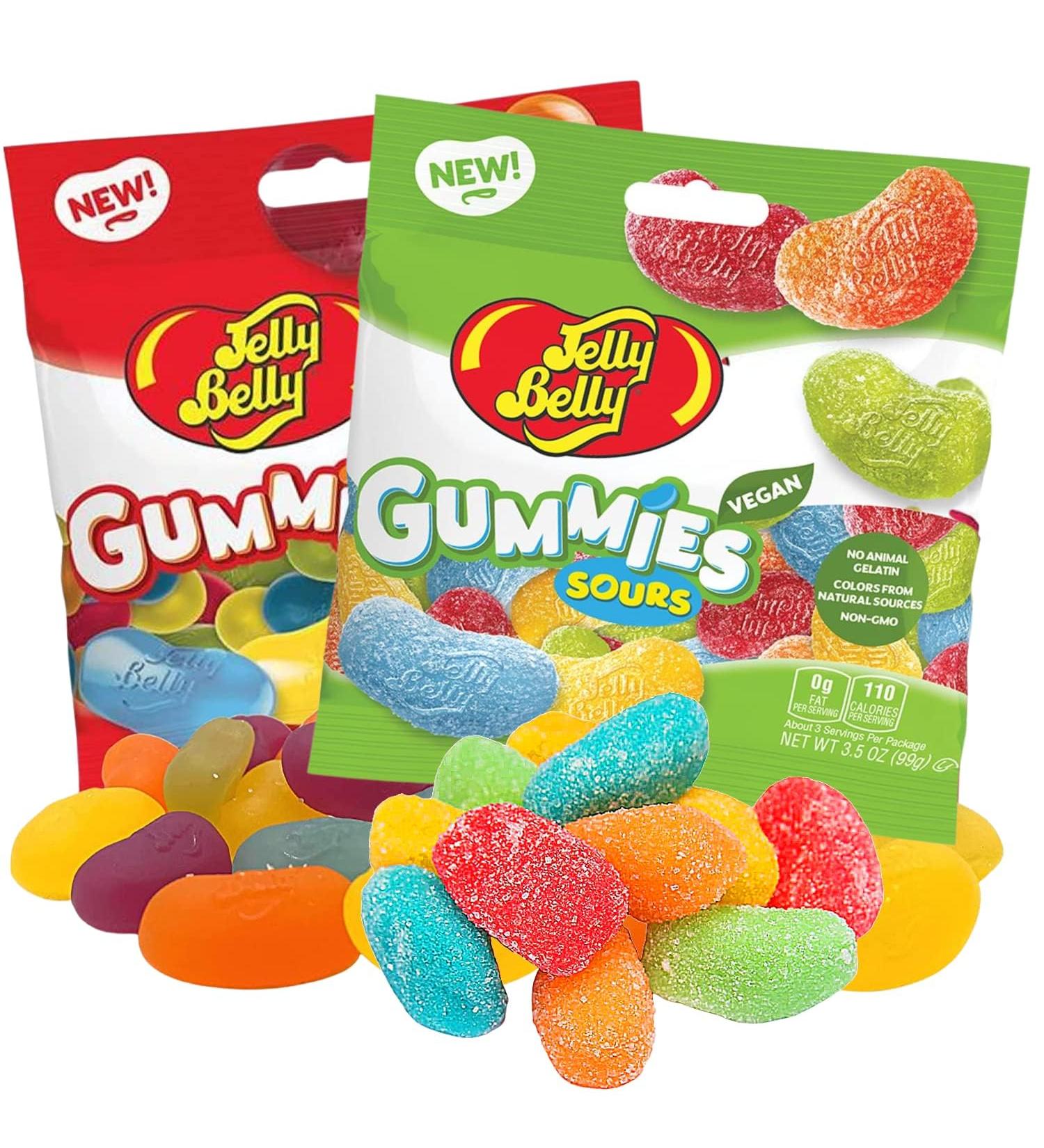 Jelly Belly Assorted Gummies & Sour Gummies Duo Pack Assorted Flavors Gourmet - Christmas & Holidays Candy - Vegan Candy Dairy Free Snacks Kosher Candy Gluten Free Bulk Candy Stocking Stuffers for Teens 113g (Pack of 2) - Buy Online on GoSupps.com