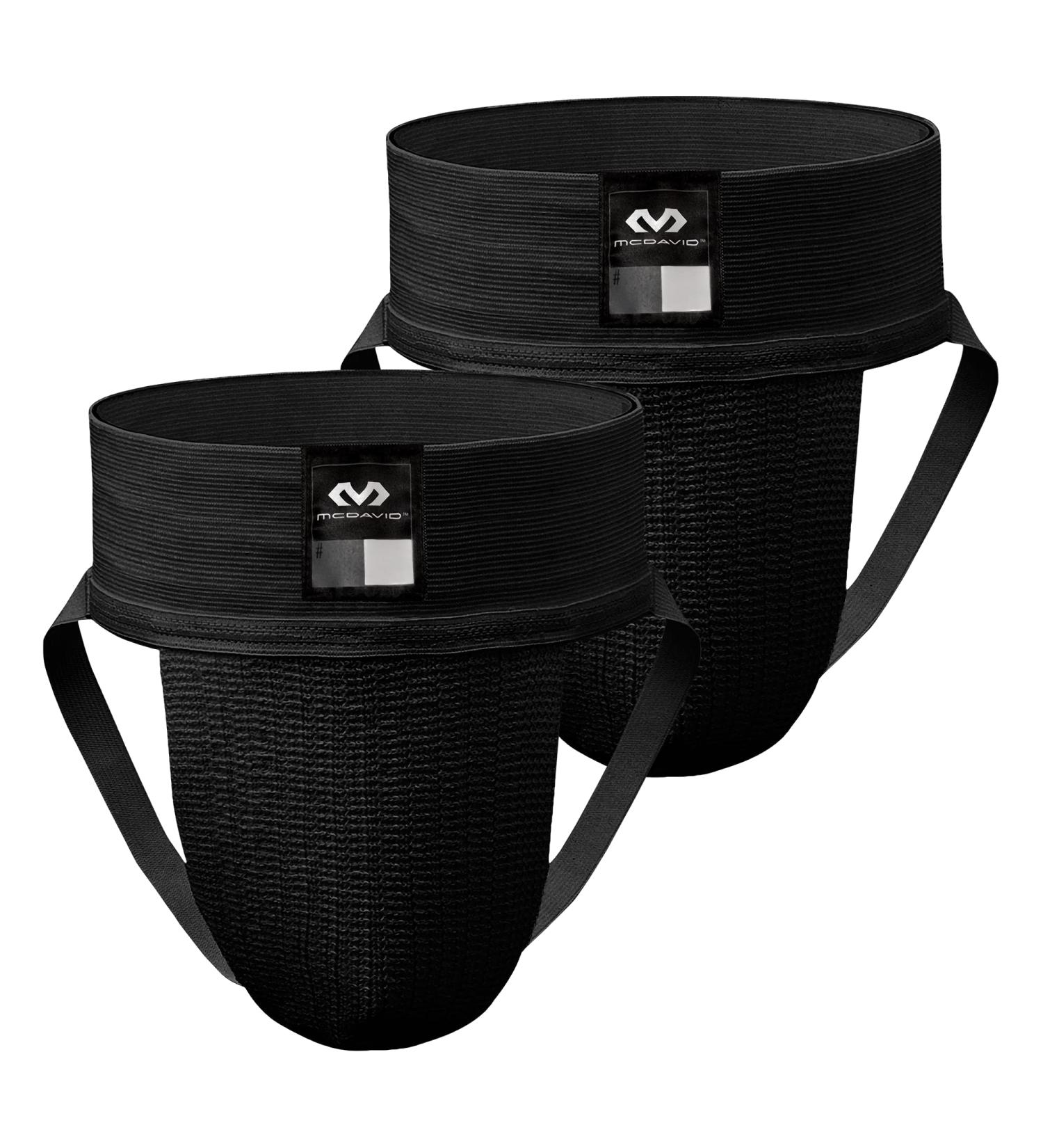 McDavid Jockstrap Athletic Supporter 2 Pack - Large Black | Stretch Mesh Pouch for Men - Buy Online on GoSupps.com