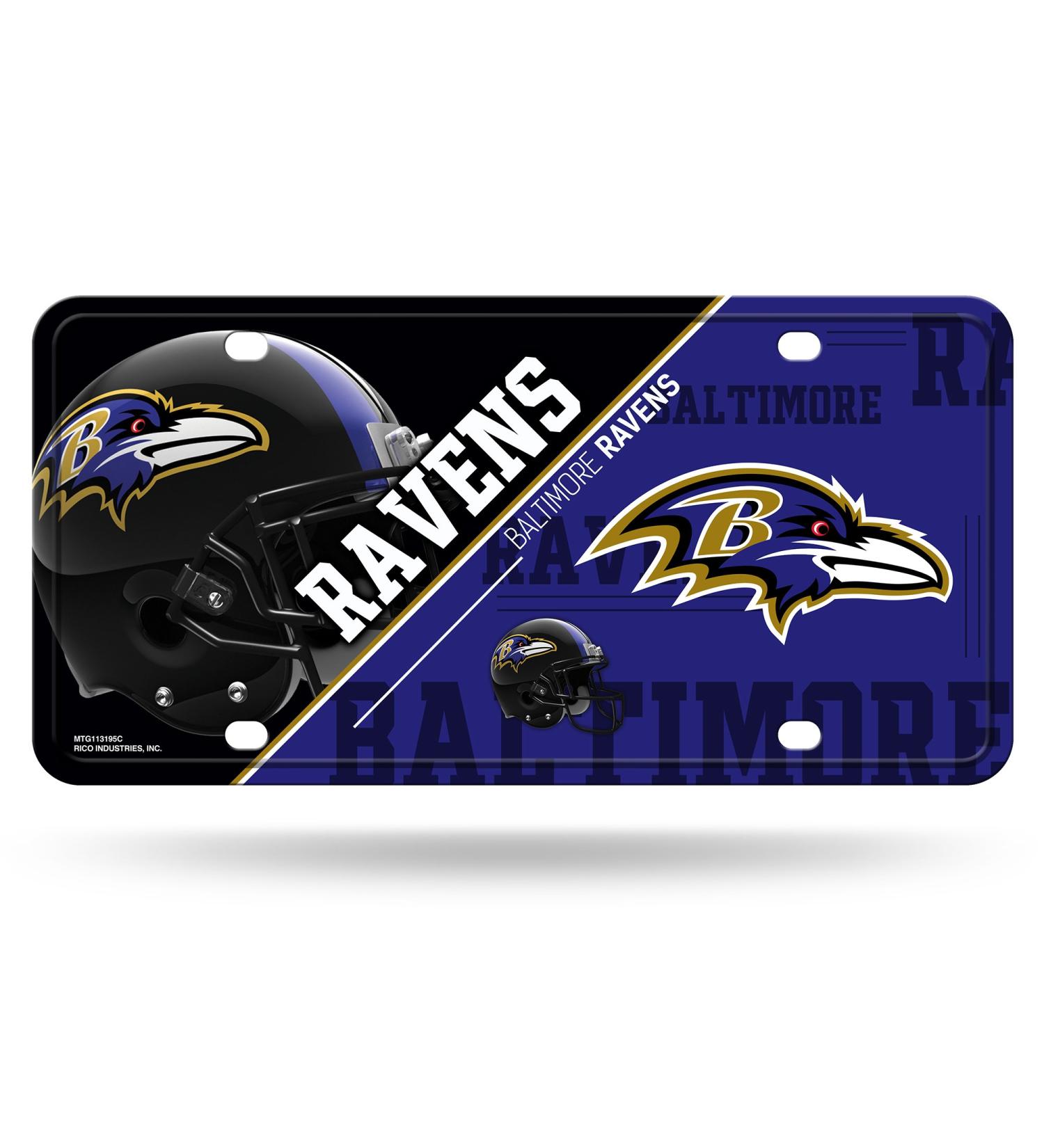 Buy NFL Baltimore Ravens Metal License Plate - Team Color | Rico Industries Unisex Design - Buy Online on GoSupps.com
