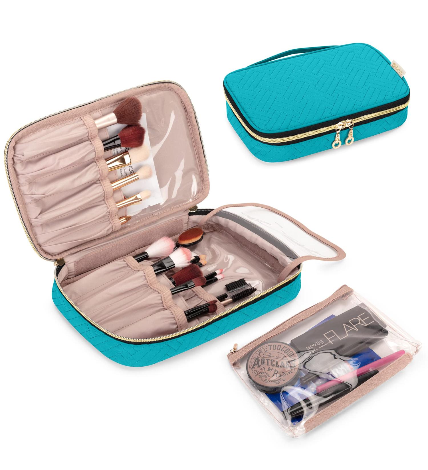 Yarwo Blue-Green Cosmetic Bag Organizer for Brush Set | Makeup Brush Storage (Up to 24 cm) - International Shipping - Buy Online on GoSupps.com