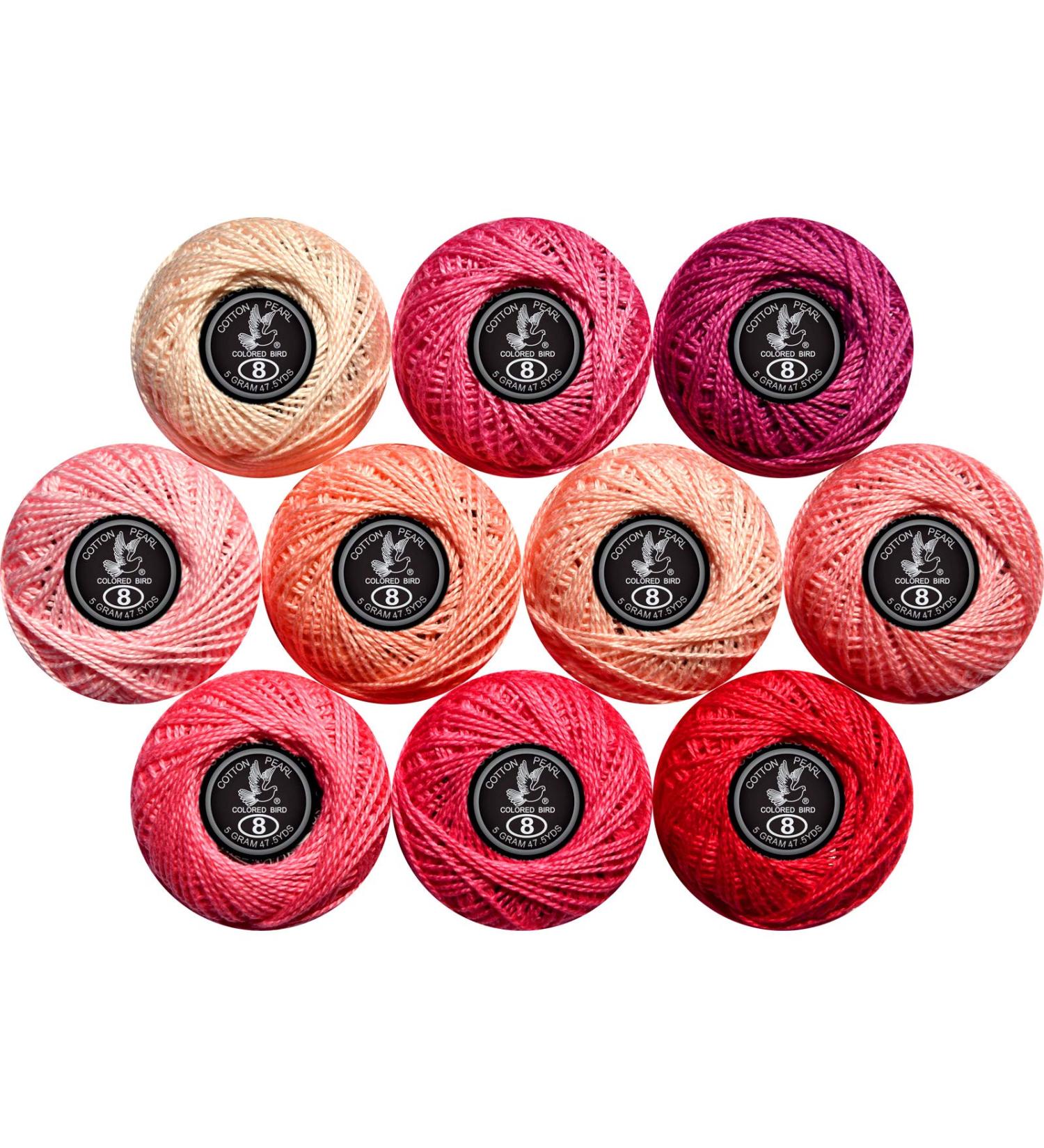 Crochet Thread 10 Balls Cardinal Size 8 - Pink Series | 5g Size 8 for Crochet, Hardanger, Cross Stitch, Needlepoint, Hand Embroidery - Buy Online on GoSupps.com