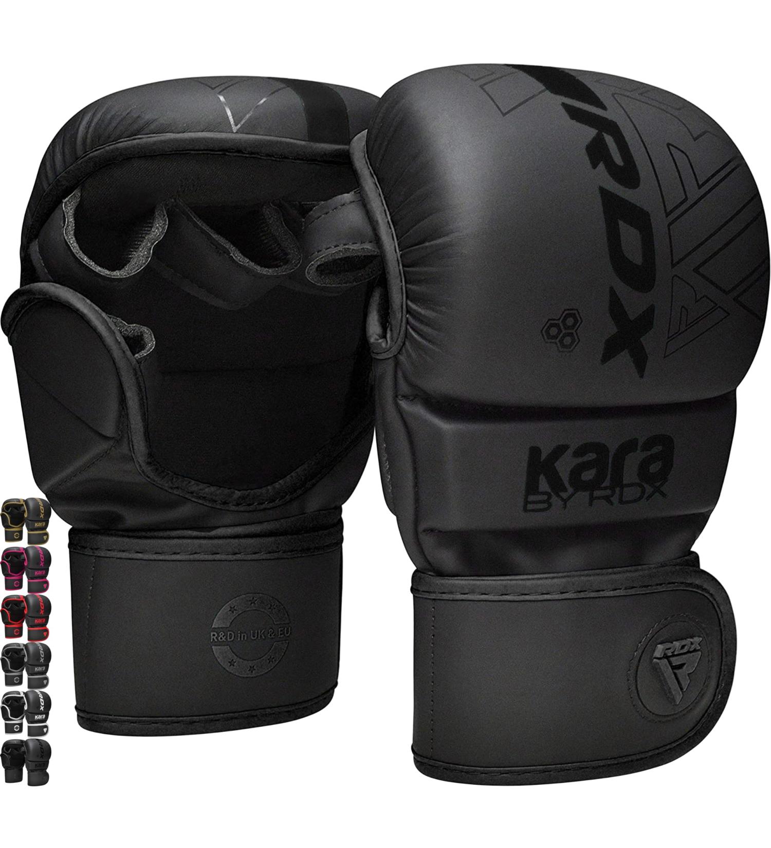 RDX MMA Gloves for Grappling & Sparring | Maya Hide Leather Black L-XL | Muay Thai Kickboxing Punching Bag - Buy Online on GoSupps.com