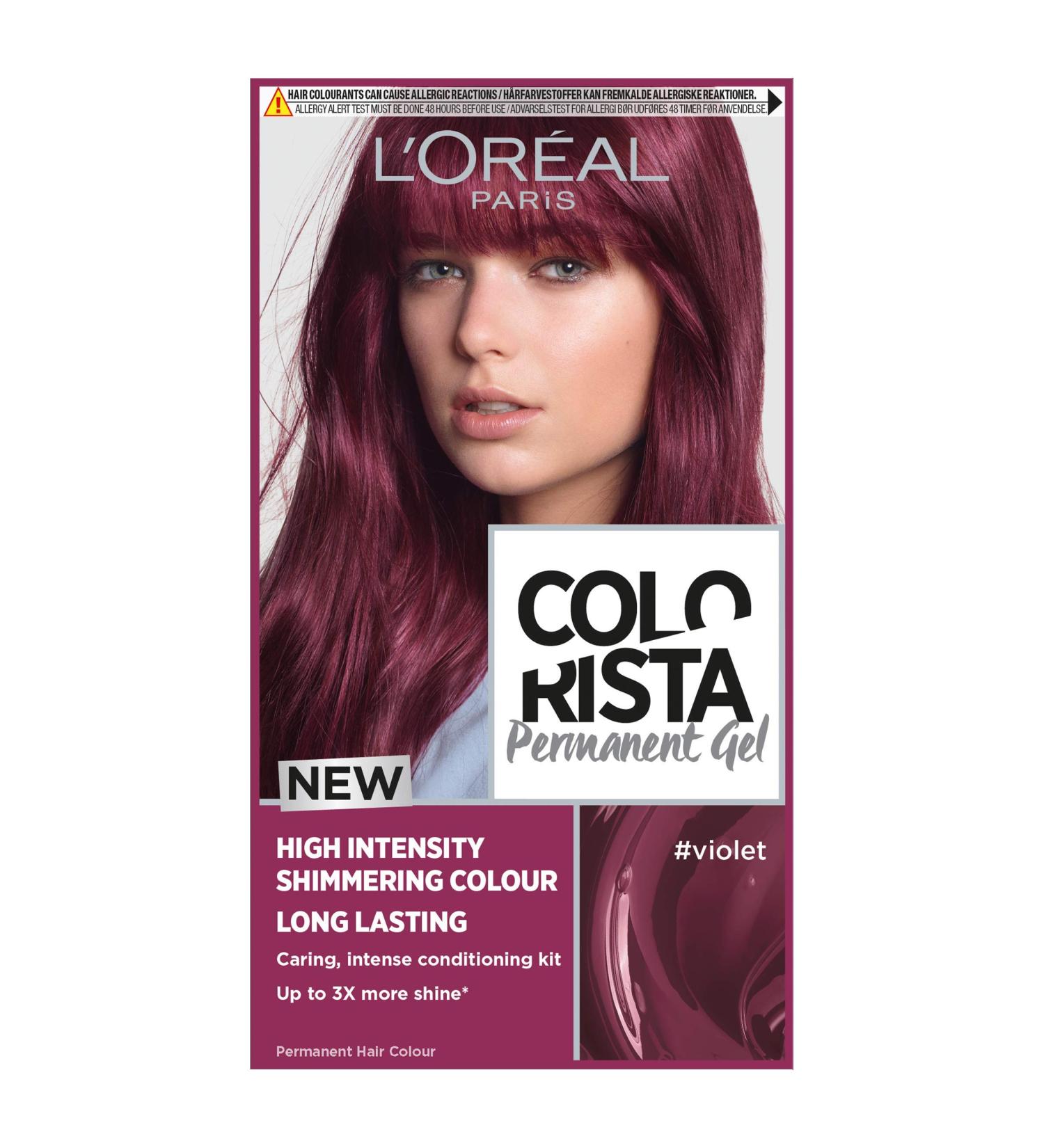 L'Or al Paris Colorista Permanent Gel Hair Dye - Vibrant Violet Shade with Long-Lasting Color and High Shine - Buy Online on GoSupps.com