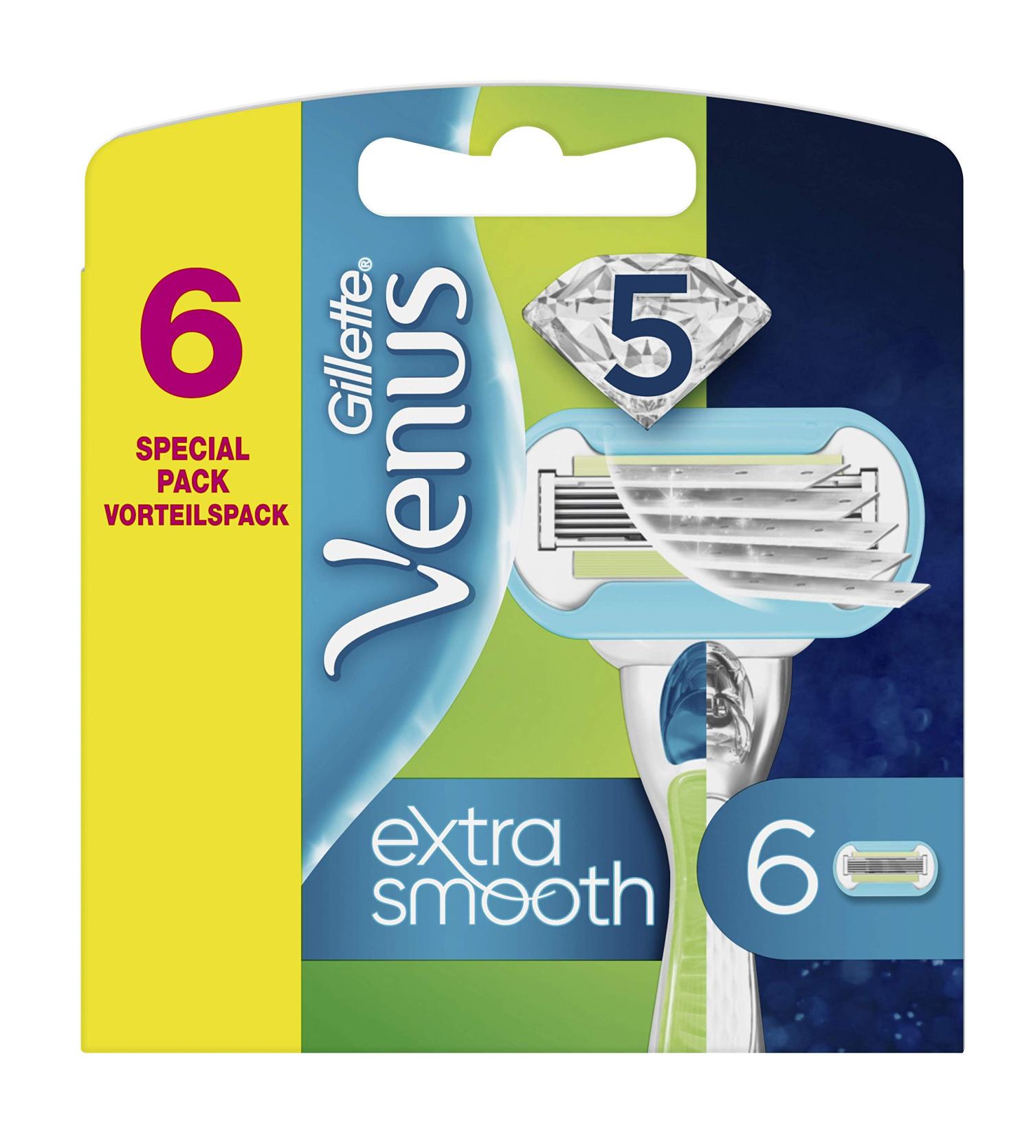 Gillette Venus Extra Smooth Women's Razor Blade Refills - Pack of 6 with 3 Curve-Hugging Blades - Buy Online on GoSupps.com