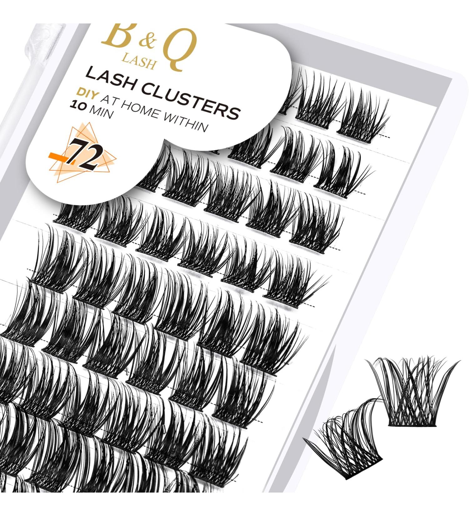 Cluster Lashes 12mm 72 Clusters B&Q Lash Clusters D Curl Individual Cluster Lashes Natural Eyelash Clusters DIY Lash Extensions Soft Fluffy Cluster Eyelash Extensions (B09 D-12mm) D-12 mm B 09 - Buy Online on GoSupps.com