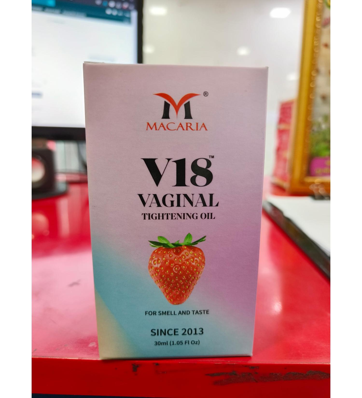MACARIA V18 Virgin Again Yoni Tightening Oil for Women - Strawberry Extract - Enhance Intimacy - Buy Online on GoSupps.com