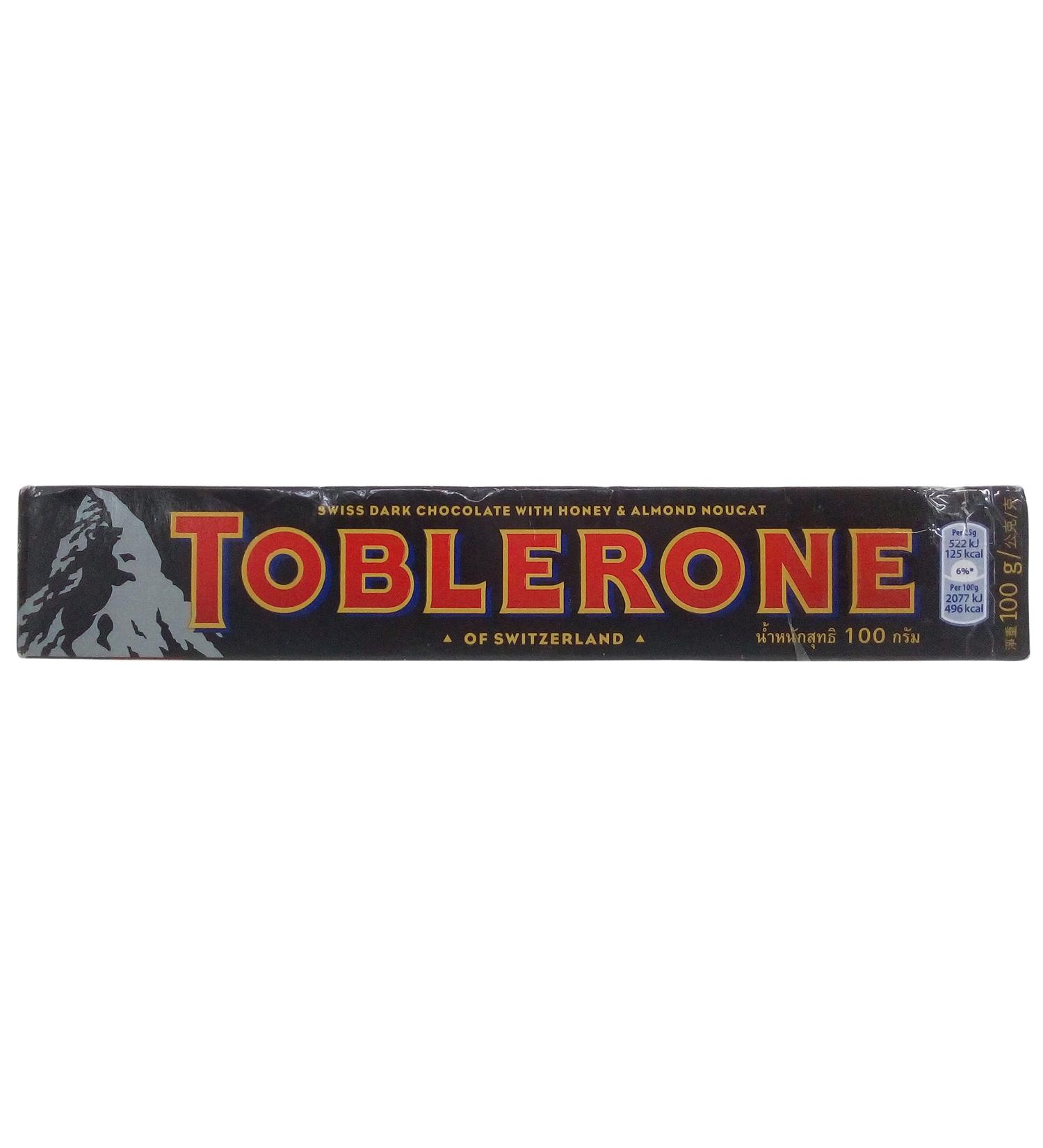 Toblerone Swiss Dark Chocolate - Honey Almond Nougat 100g Pack - Buy Online on GoSupps.com
