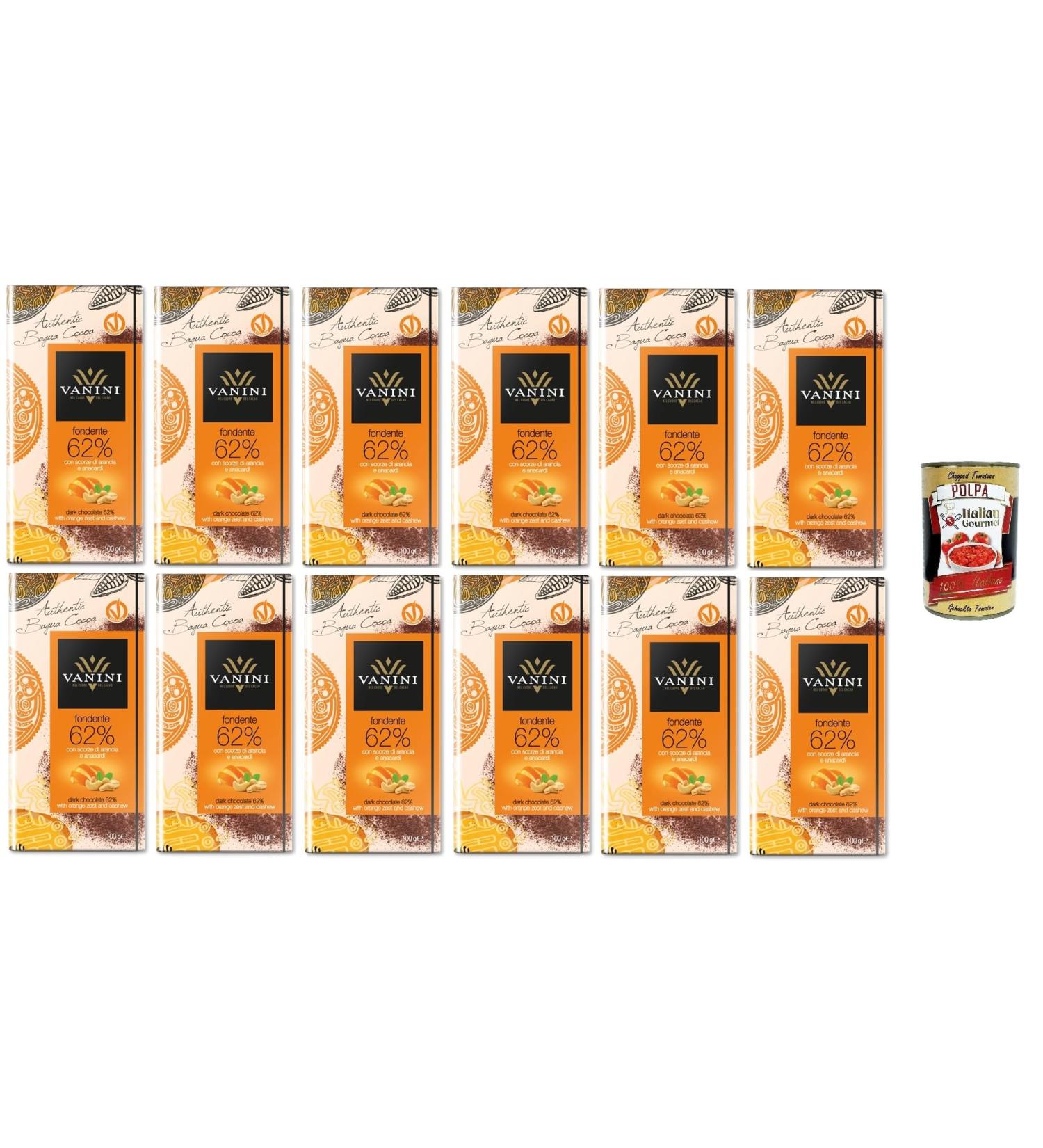 Vanini New Bagua 62% Dark Chocolate with Orange Peel and Cashew Nuts 100g Pack of 12 Boxes - Buy Online on GoSupps.com