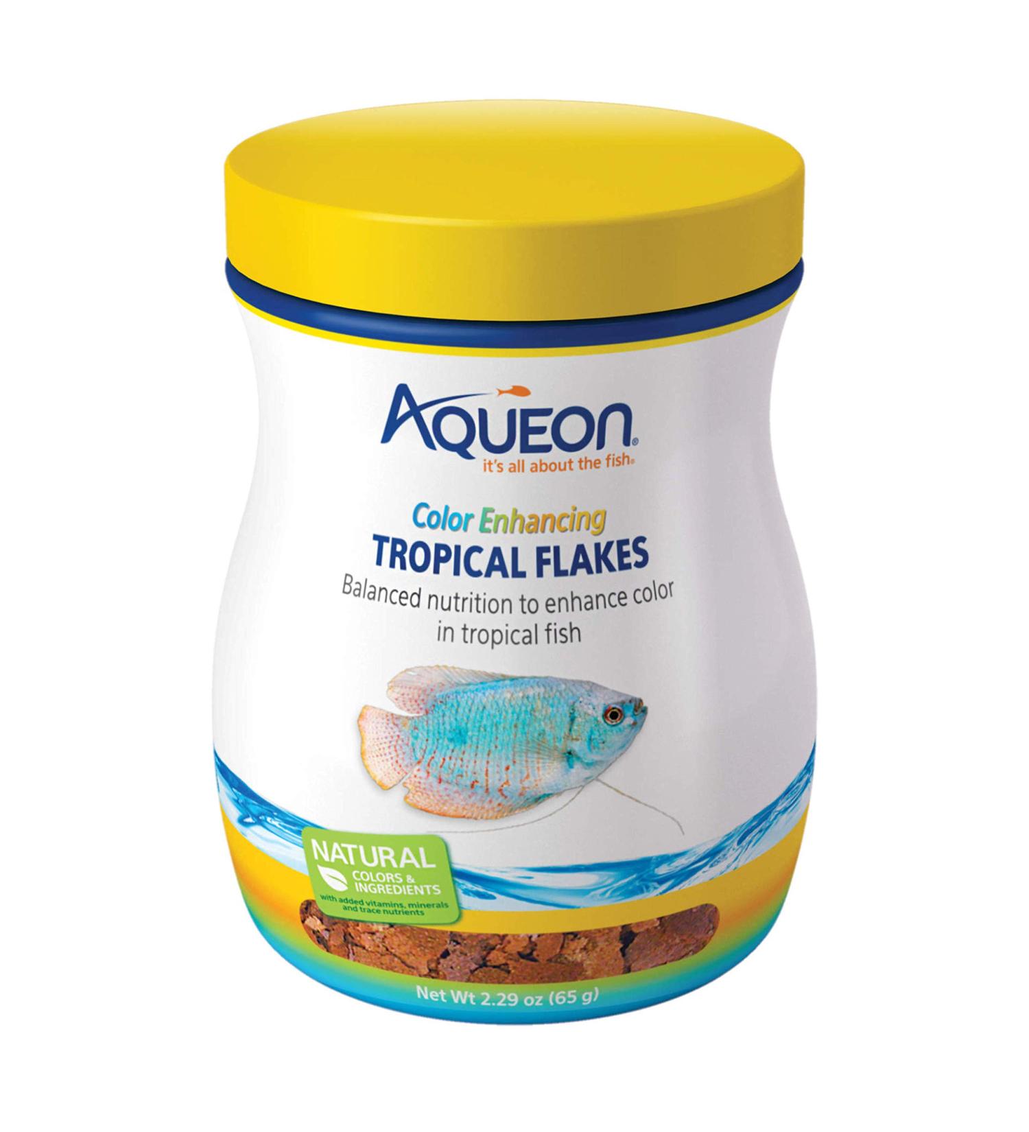 Aqueon Tropical Color Enhancing Flakes 2.29 oz - Vibrant Fish Food - Standard Packaging - Buy Online on GoSupps.com