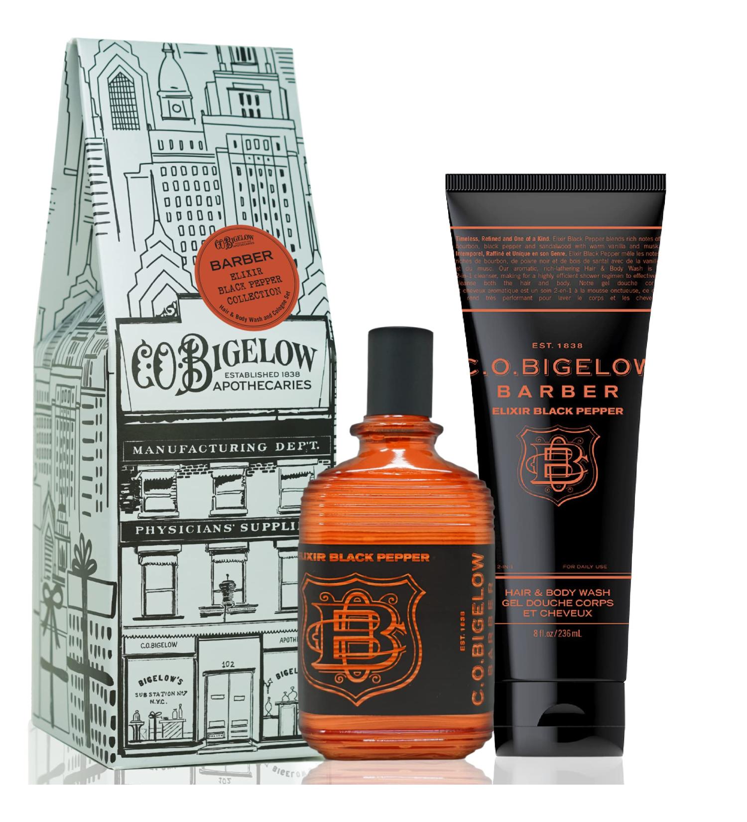 C.O. Bigelow Elixir Black Pepper Apothecary Duo Men's Gift Set Includes Hair & Body Wash + Men's Cologne Self Care Gifts for Men - Buy Online on GoSupps.com
