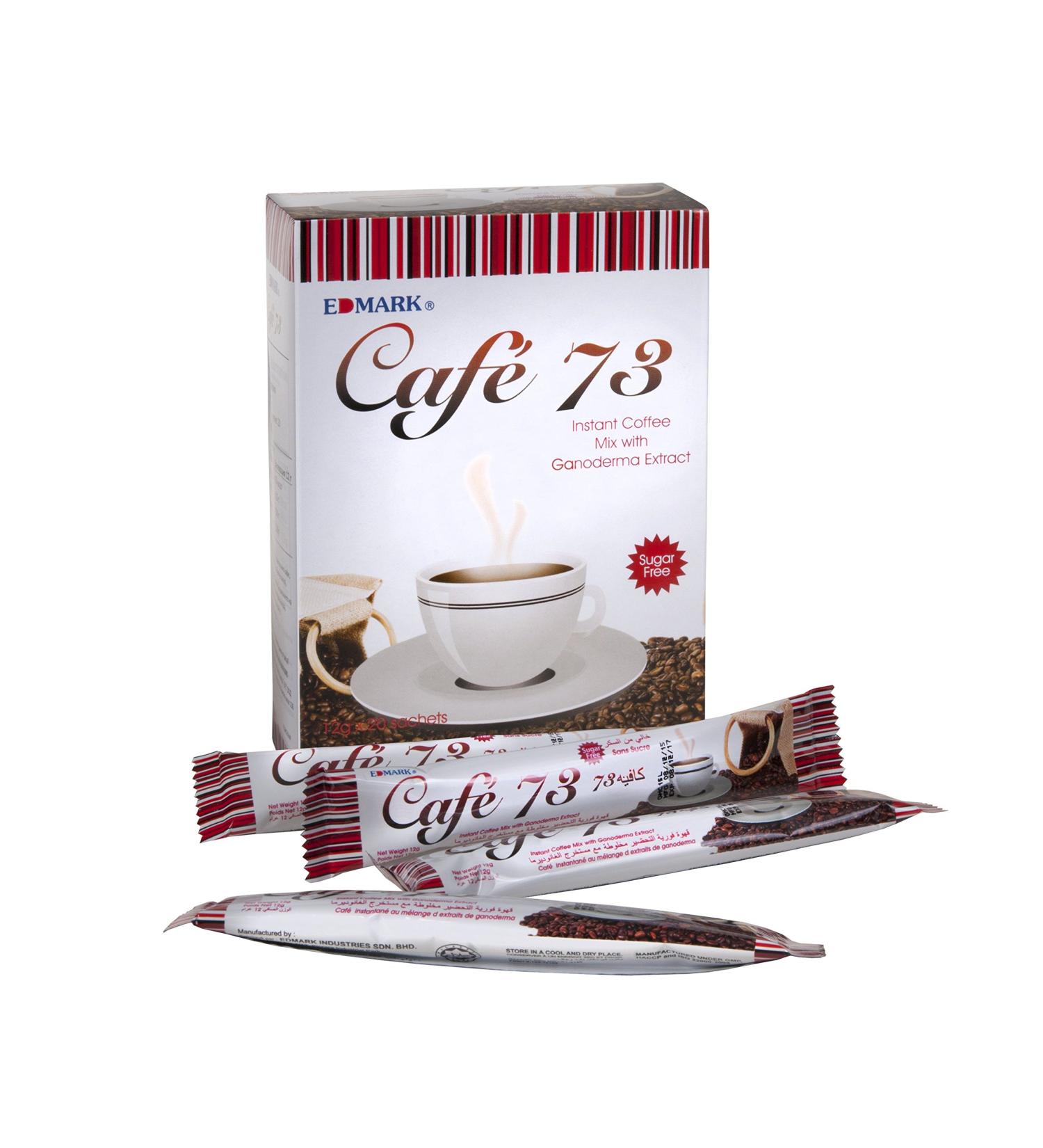 EDMARK Cafe 73 Healthy Premium Coffee Beans Sugar Free Ganoderma Extract Boosts Immune System Deliciously Crisp 20 Sachets - Buy Online on GoSupps.com