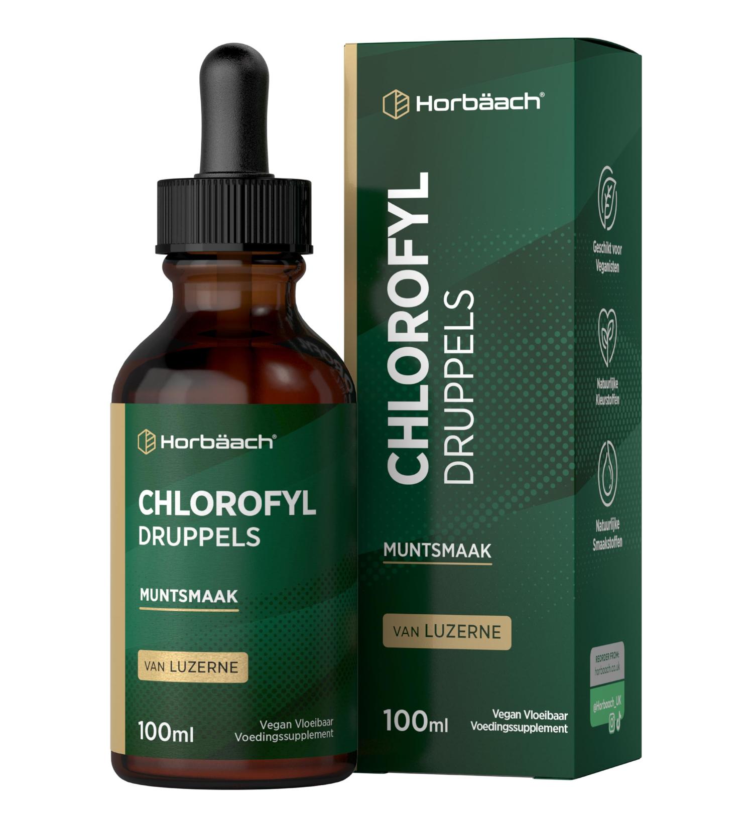 Horbaach Chlorophyll Liquid Drops 100ml Chlorophyll Drops Liquid Chlorophyll from Alfalfa 100 Days Delivery Vegan Horbach - Buy Online on GoSupps.com