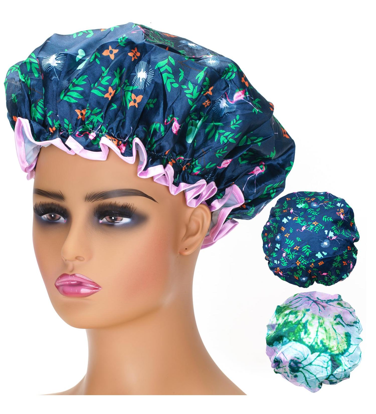 G2PLUS Large Shower Cap for Long Hair 32CM Green - Reusable Elastic Bath Cap for Women - Ideal for Spa and Home Use - Buy Online on GoSupps.com