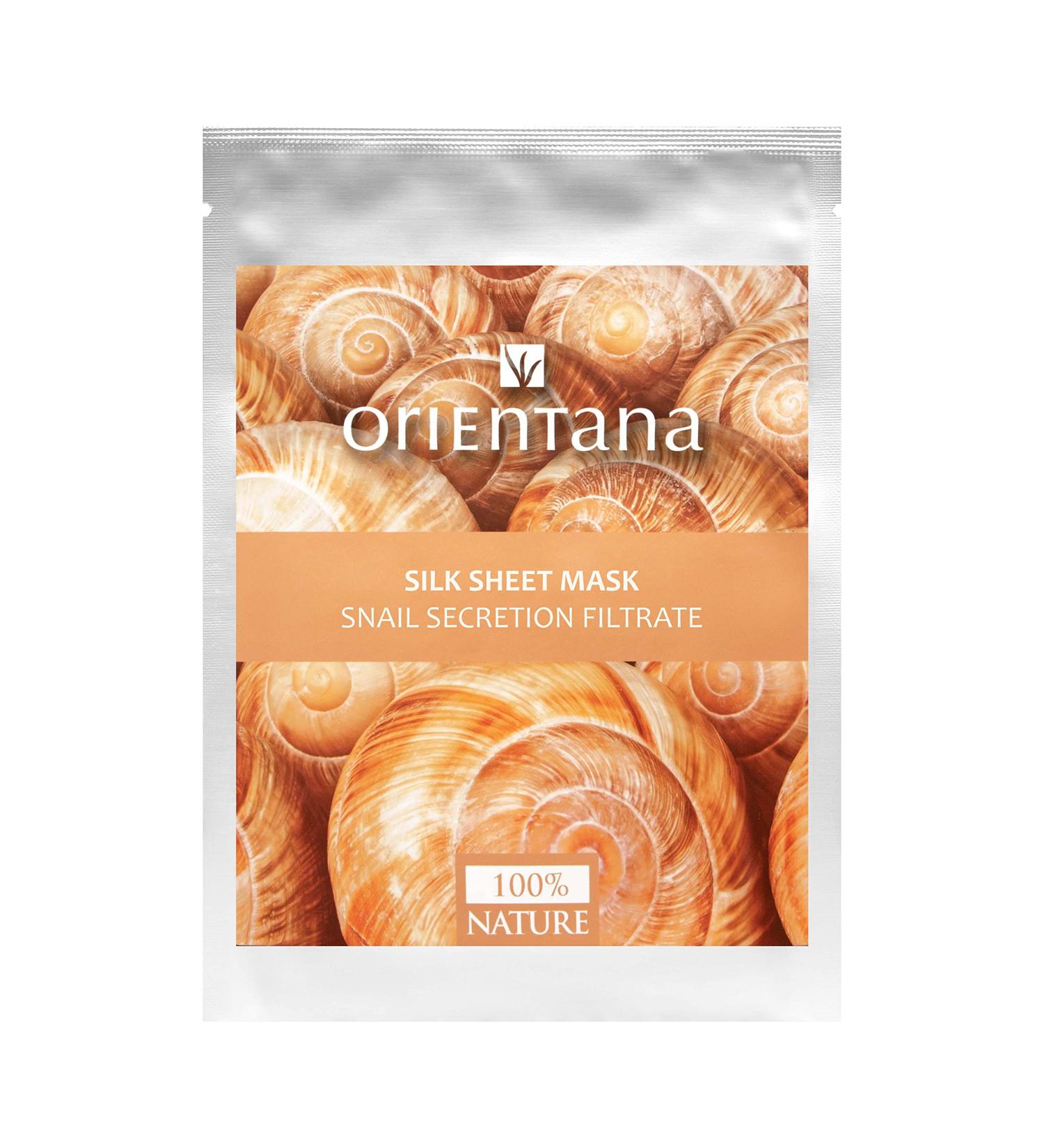 Orientana - Natural Silk Sheet Face Mask Snail Secretion & Collagen | Anti Ageing And Wrinkle Moisturiser | Acne Pigmentation Treatment | Hydrating Rejuvenating & Brightening - 1pc - Buy Online on GoSupps.com