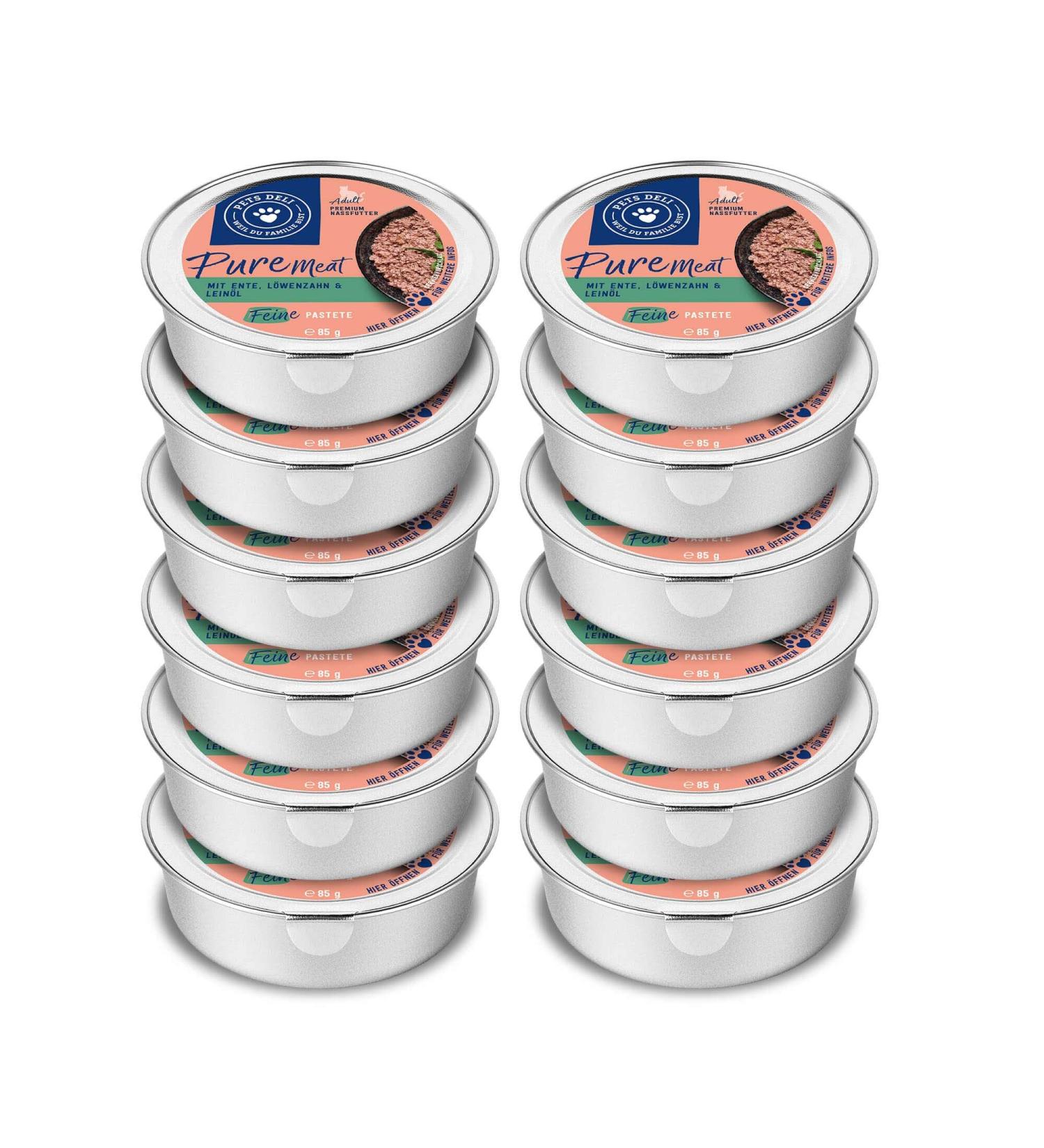 Pets Deli Pure Meat Wet Food for Cats - Duck & Dandelion - Sugar & Gluten Free - 12 x 85g Pack - Buy Online on GoSupps.com
