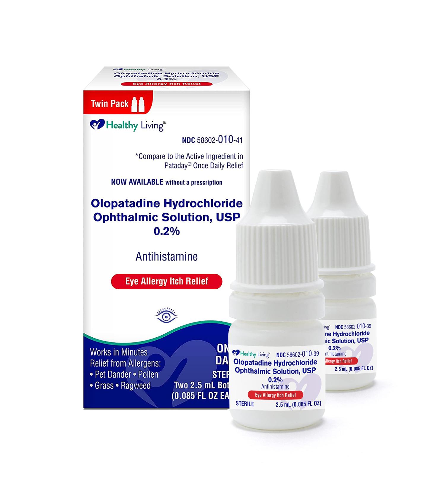 Antihistamine Eye Drops for Allergy Relief - Olopatadine Hydrochloride 0.085 oz (Pack of 2) - Buy Online on GoSupps.com