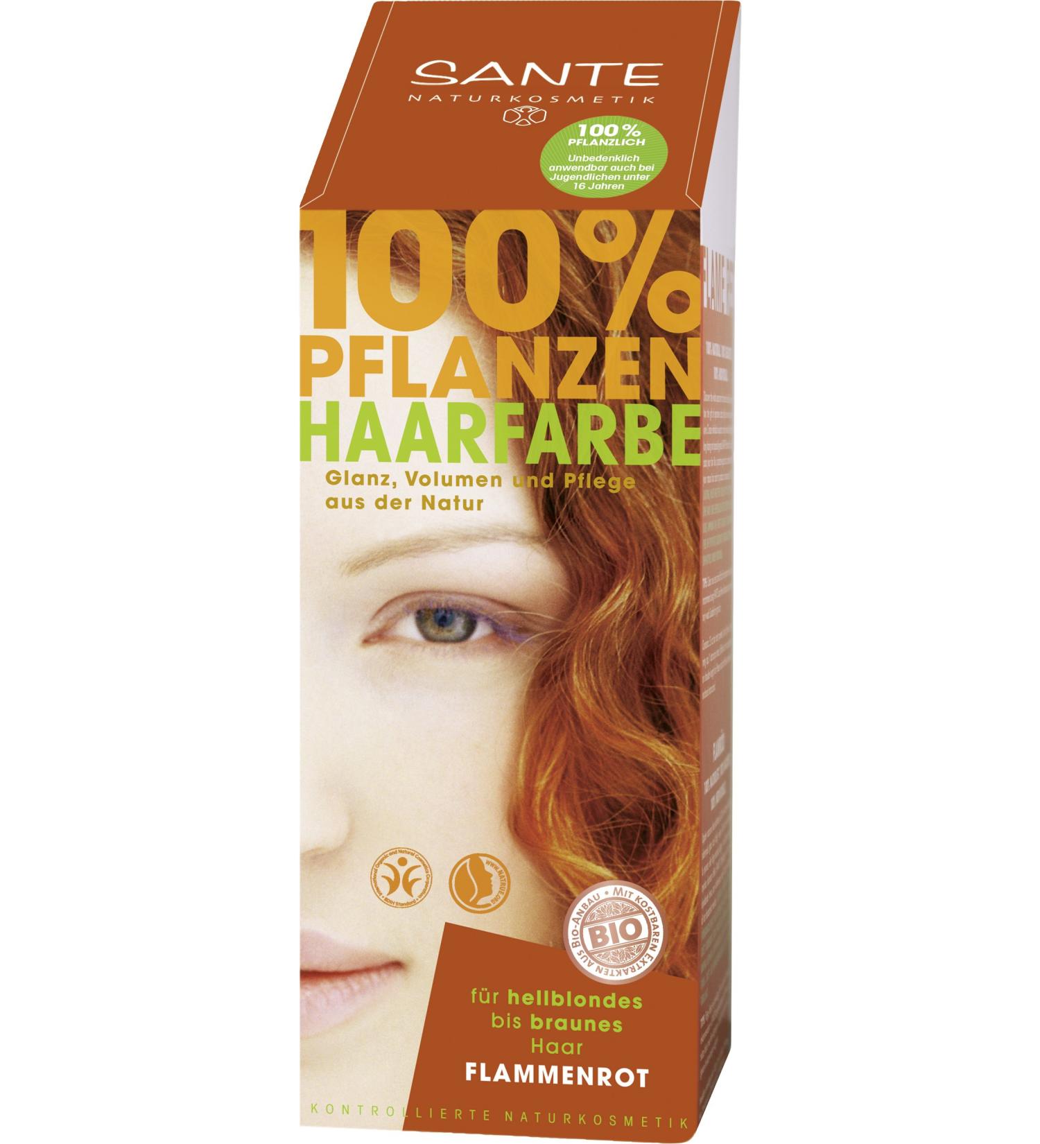 SANTE Natural Cosmetics Plant Hair Color Powder - Flame Red 100g | Eco-Friendly & Vegan Hair Dye - Buy Online on GoSupps.com