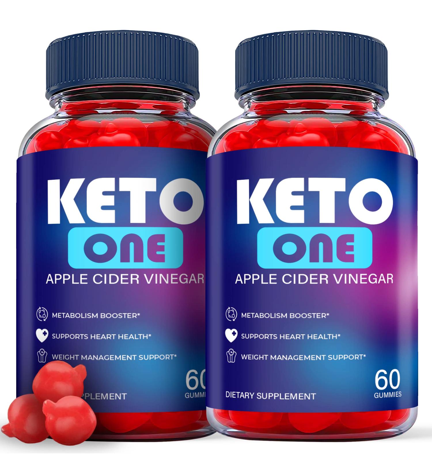 Keto One ACV Gummies - Vegan Formula with Apple Cider Vinegar - 2 Pack (120 Gummies) - Buy Online on GoSupps.com