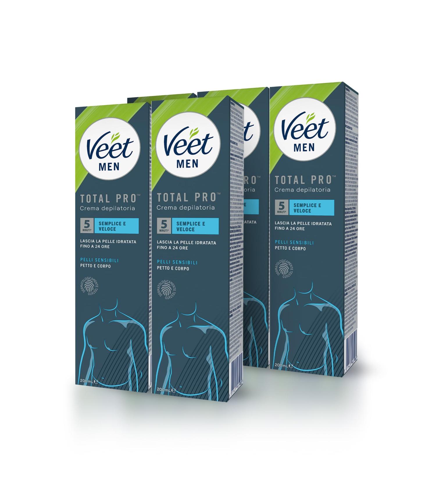 Reckitt X5 Veet For Men Hair Removal Cream for Men Sensitive Skin for Chest Legs and Arms 200 ml 5 Packs Maxi Size - Buy Online on GoSupps.com