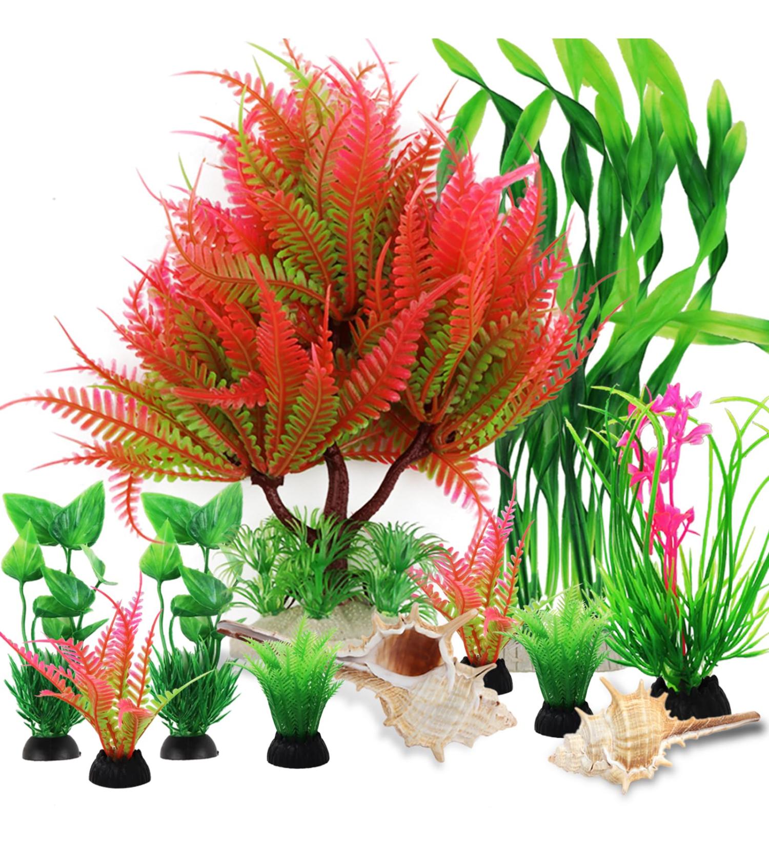 Ouzo 12-Piece Aquarium Accessories | Plastic Plants & Natural Decoration for Stunning Aquariums - Buy Online on GoSupps.com