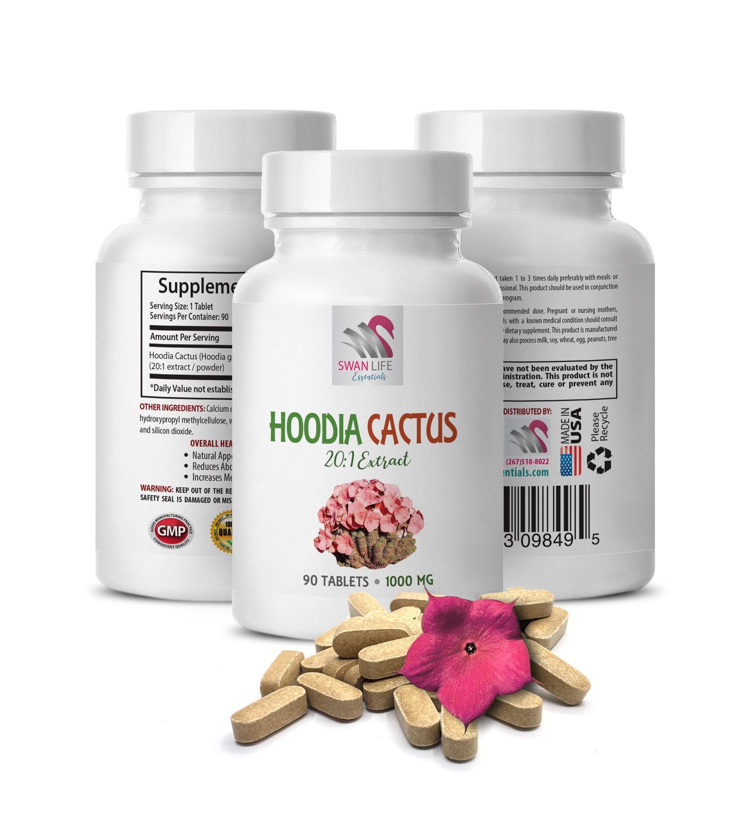 SWAN LIFE ESSENTIALS Hoodia Gordonii Extract - 20:1 Hoodia Cactus Extract - Weight Loss Pills - Appetite Suppressants - 90 Tablets - Buy Online on GoSupps.com