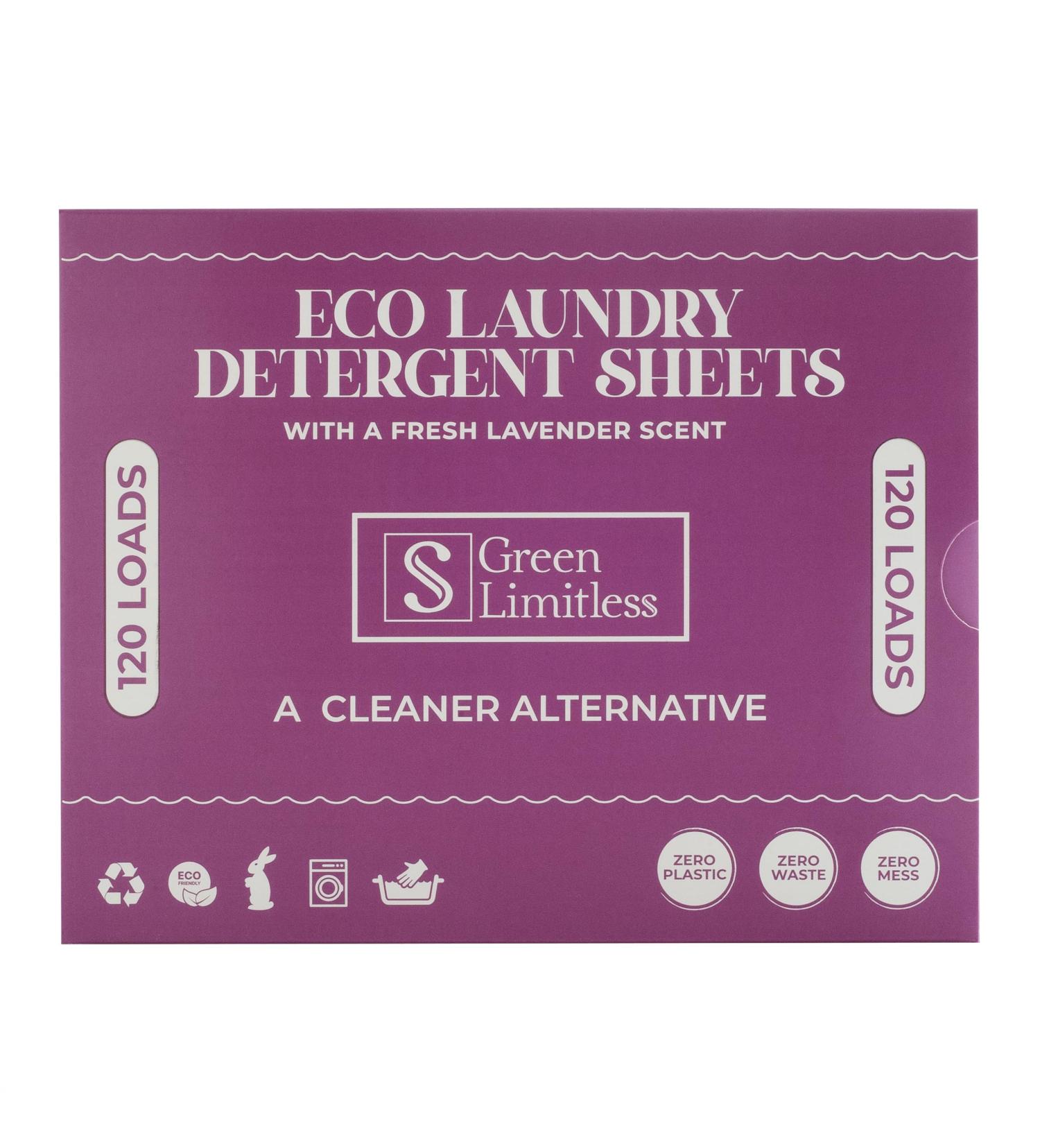 Green Limitless Eco Laundry Detergent 120 Sheets - Lavender Scent | Eco-Friendly & Effective - Buy Online on GoSupps.com
