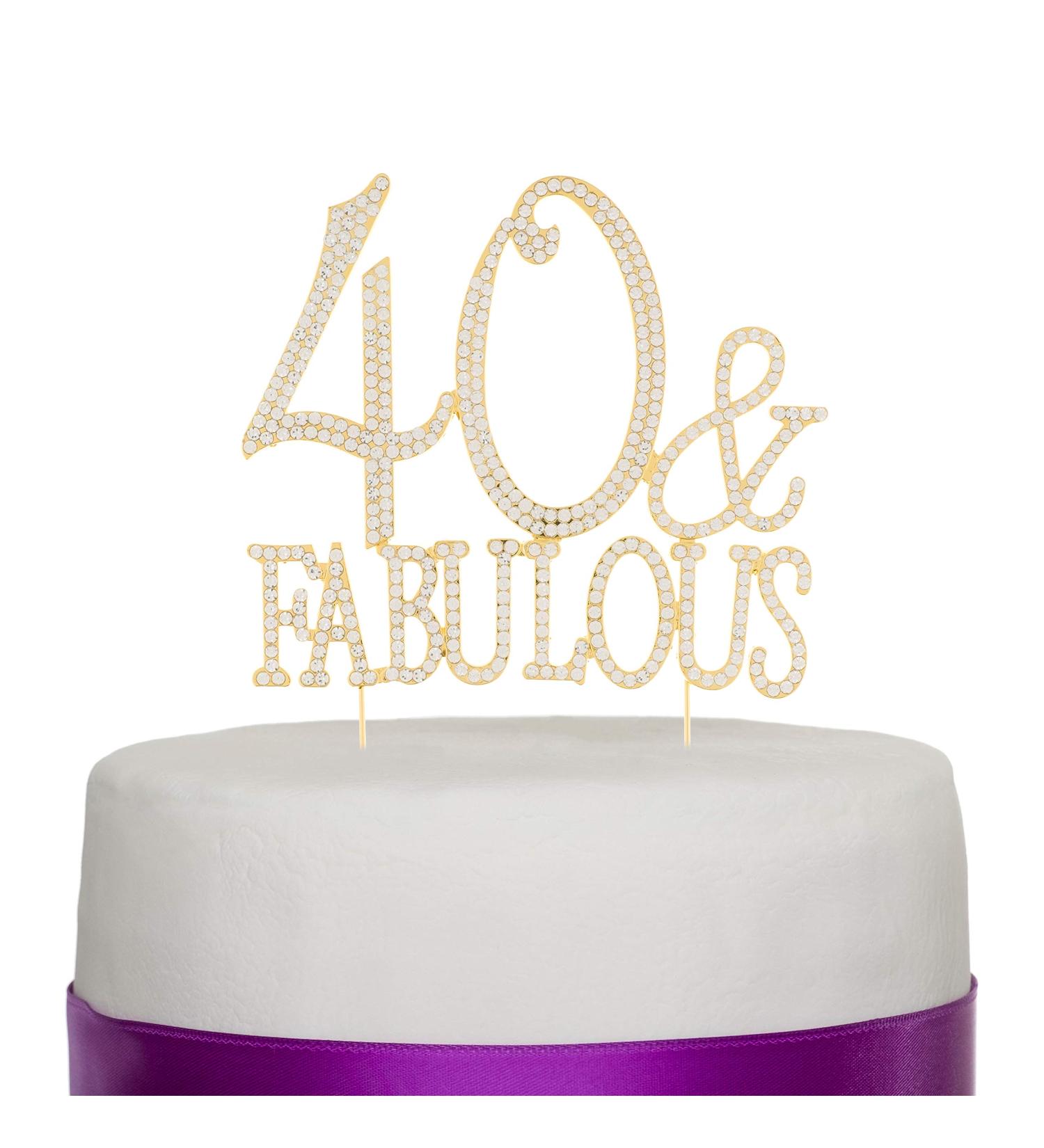 D coration de g teau de 40e anniversaire avec l'inscription en anglais 40&Fabulous (fran ais non garanti) 40 & Fabulous Gold - Buy Online on GoSupps.com