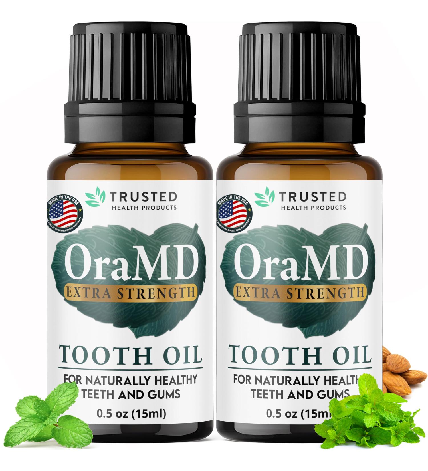 OraMD 4-in-1 Extra Strength Tooth Oil - Clinically Tested Maximum Strength Gum Disease Treatment Gingivitis Treatment Periodontal Disease Treatment Sensitive Teeth and Gums - All-Natural (2 Pack) - Buy Online on GoSupps.com