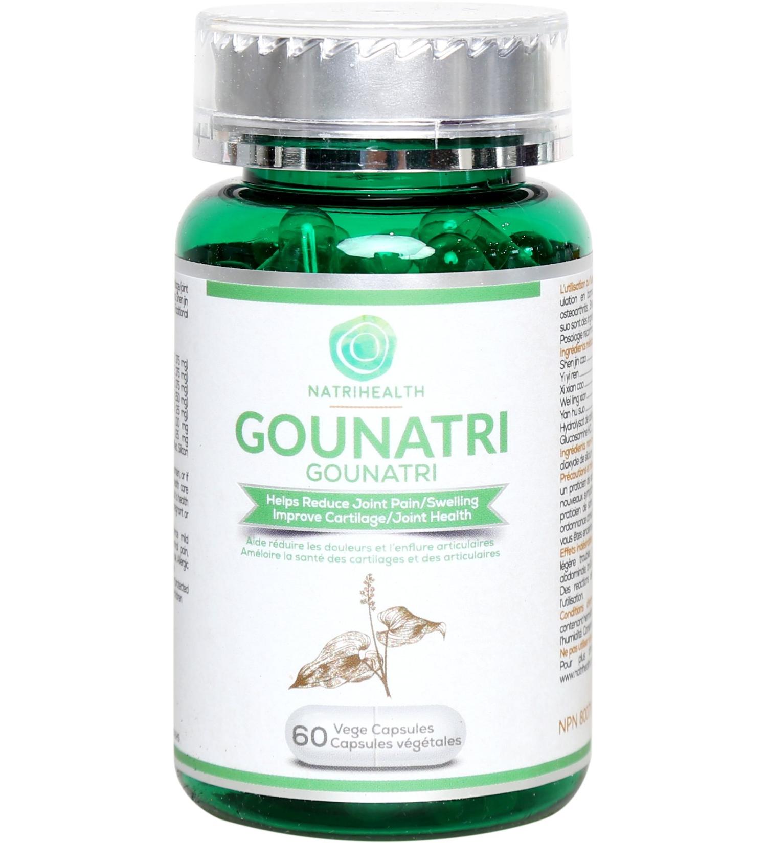 Natrihealth Gounatri - Powerful Gout Support Supplement with 5 Herbals Hydrolized Collagen Glucosamine | Uric Acid Cleanser Helps Reduce Joint Pain/Swelling 60 Veggie Capsules - Buy Online on GoSupps.com