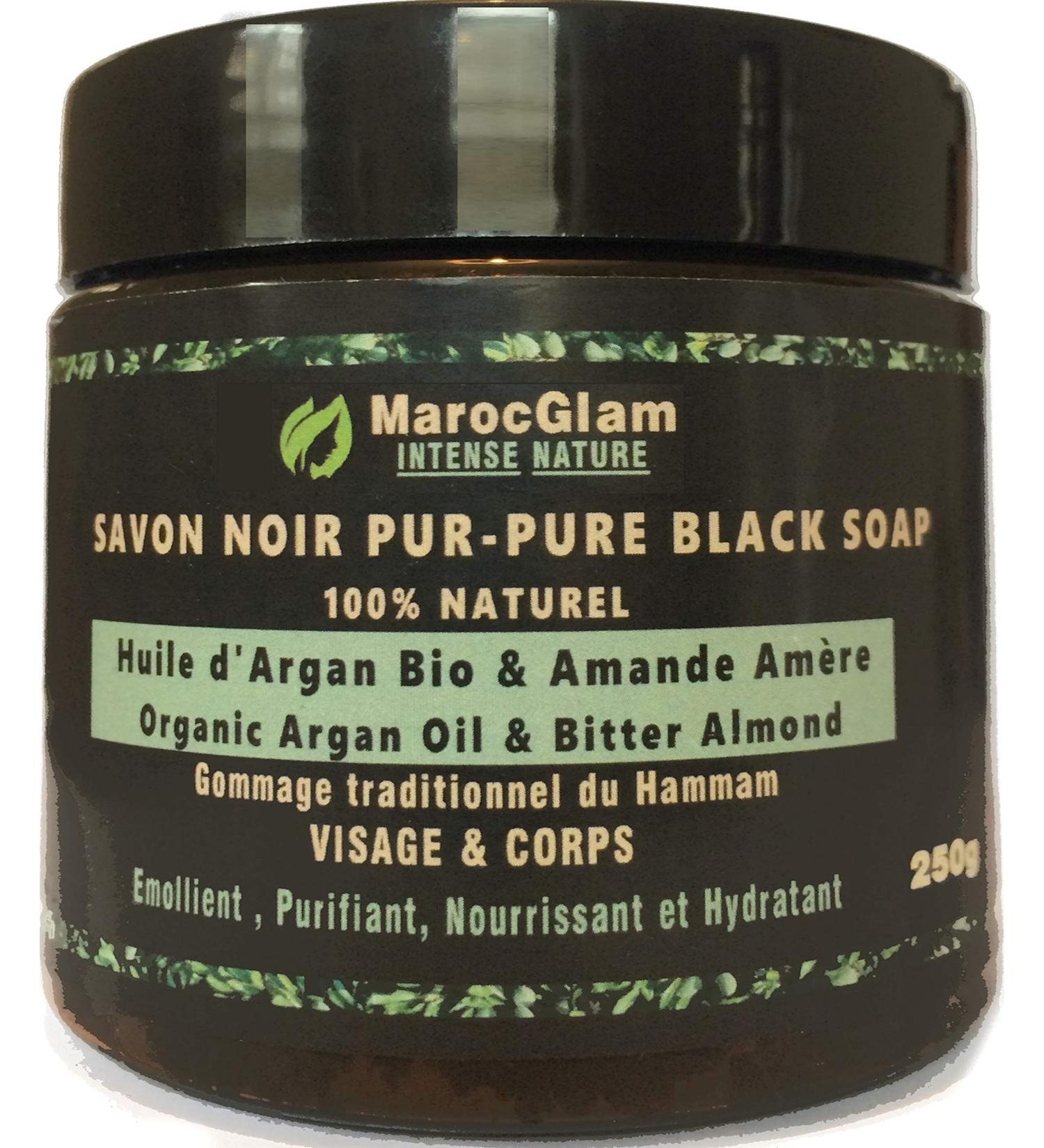 Moroccan Black Soap with Organic Argan Oil and Bitter Almonds 250 g 100% Traditional Beldi. Worldwide Known Anti-Wrinkle. Natural Black Soap Scrub for Soft Skin Rich in Vitamin E - Buy Online on GoSupps.com