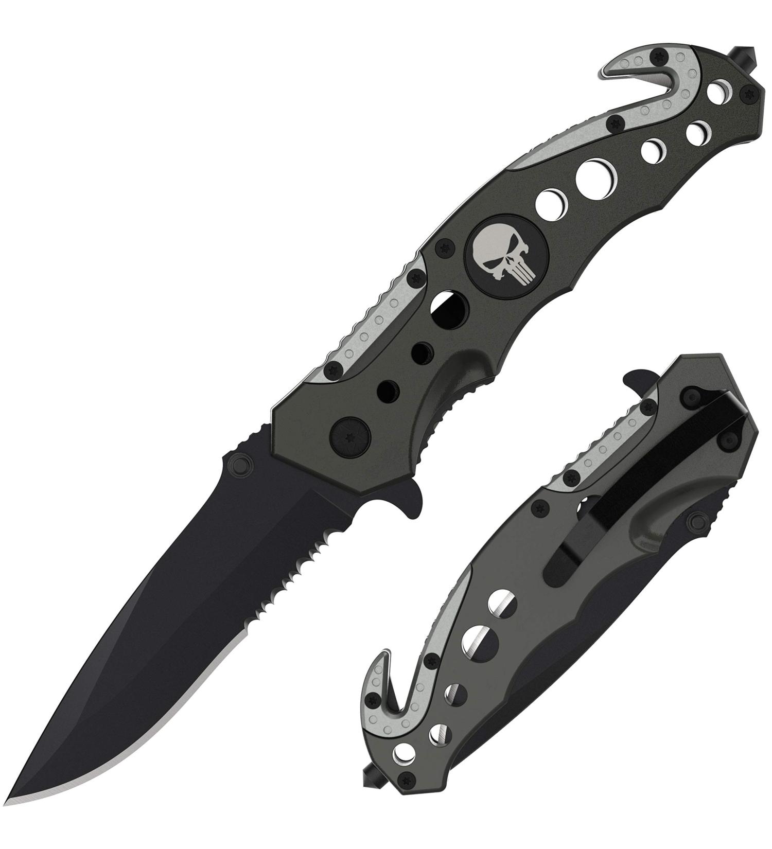 Swiss Safe 3-in-1 Tactical Knife for Military & First Responders - Navy SEAL Black - Buy Online on GoSupps.com