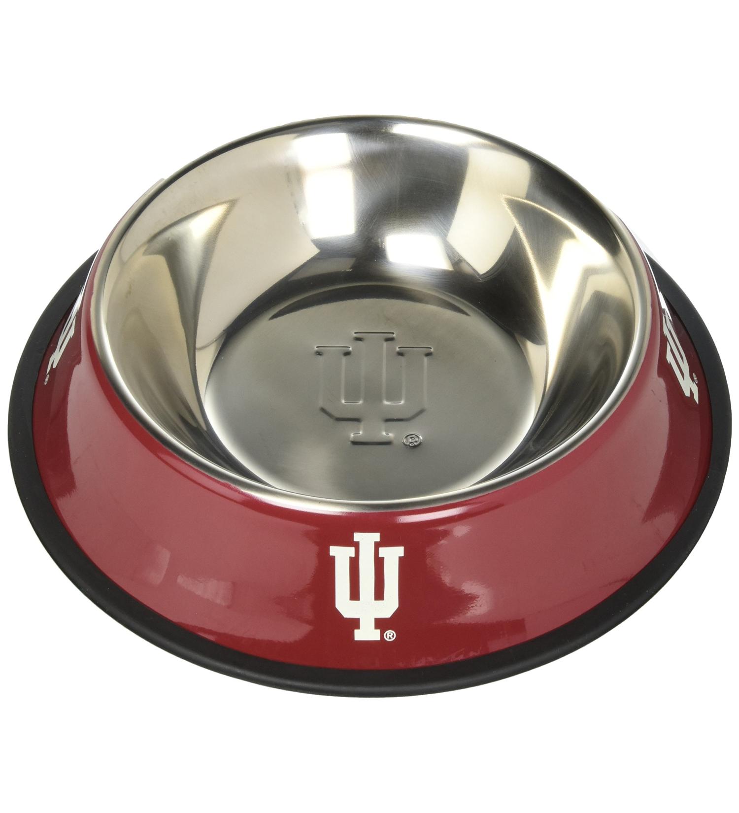 NCAA Indiana Hoosiers Stainless Steel Pet Bowl - Officially Licensed NCAA Pet Goods - Buy Online on GoSupps.com
