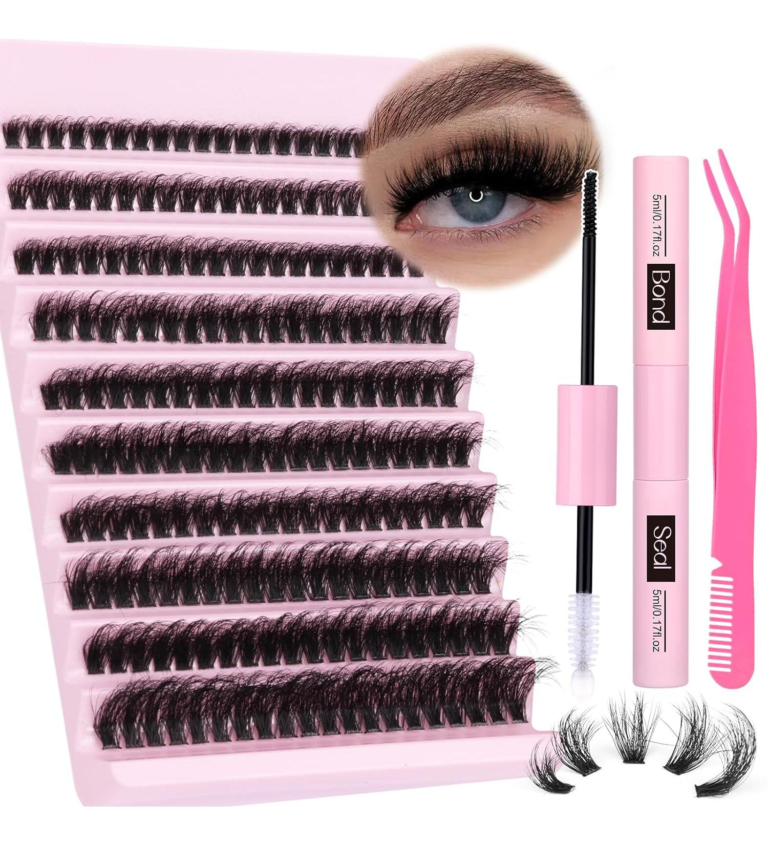 zanlufly 20MM Fluffy Lashes Extension Kit - Mink Clusters & Individual Lashes with Bond  Seal  and Applicator - Buy Online on GoSupps.com
