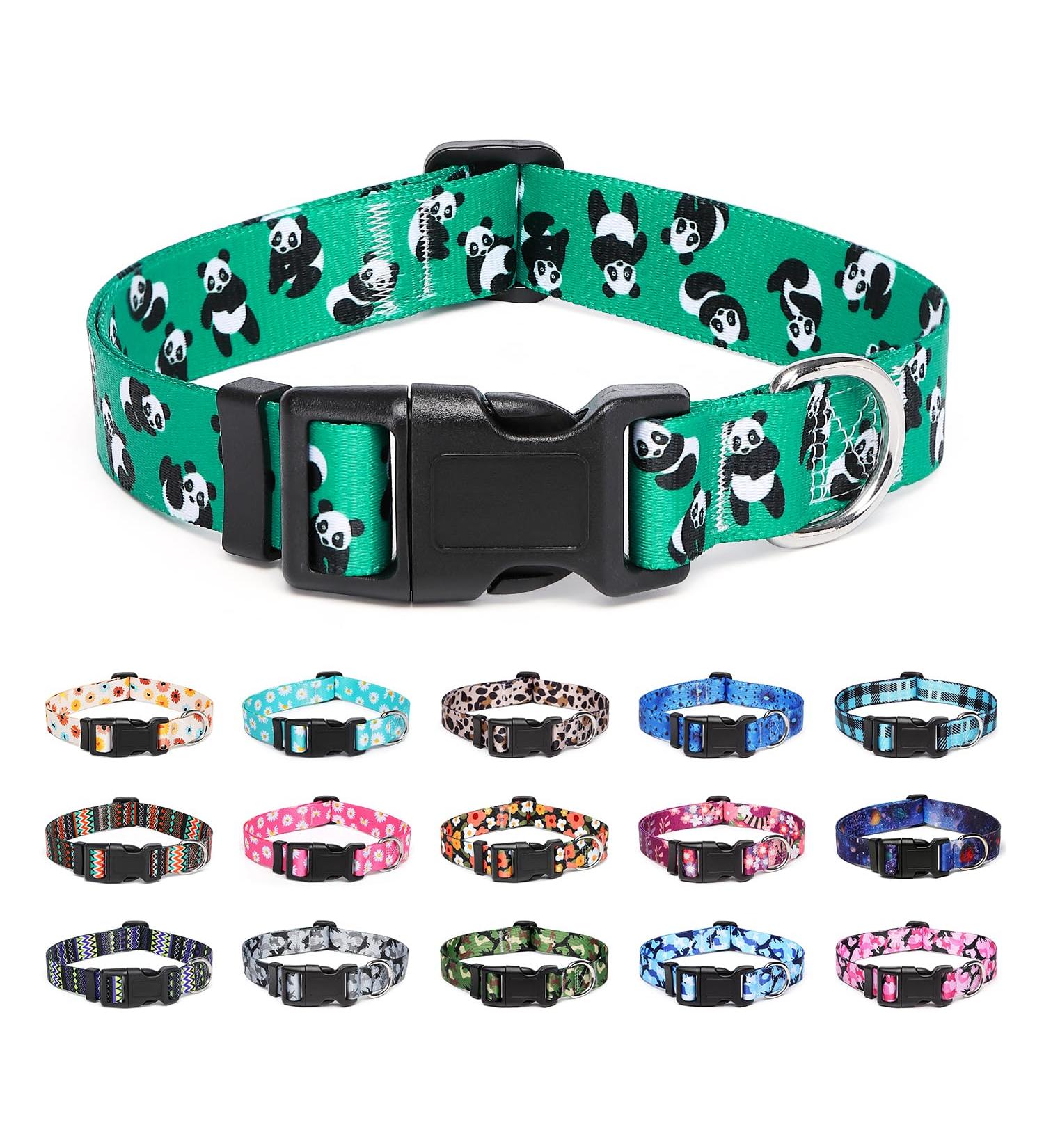 Suredoo Adjustable Dog Collar - Soft Nylon Comfort for Small Medium & Large Dogs | M Size (33-55 cm) - Panda Design - Buy Online on GoSupps.com
