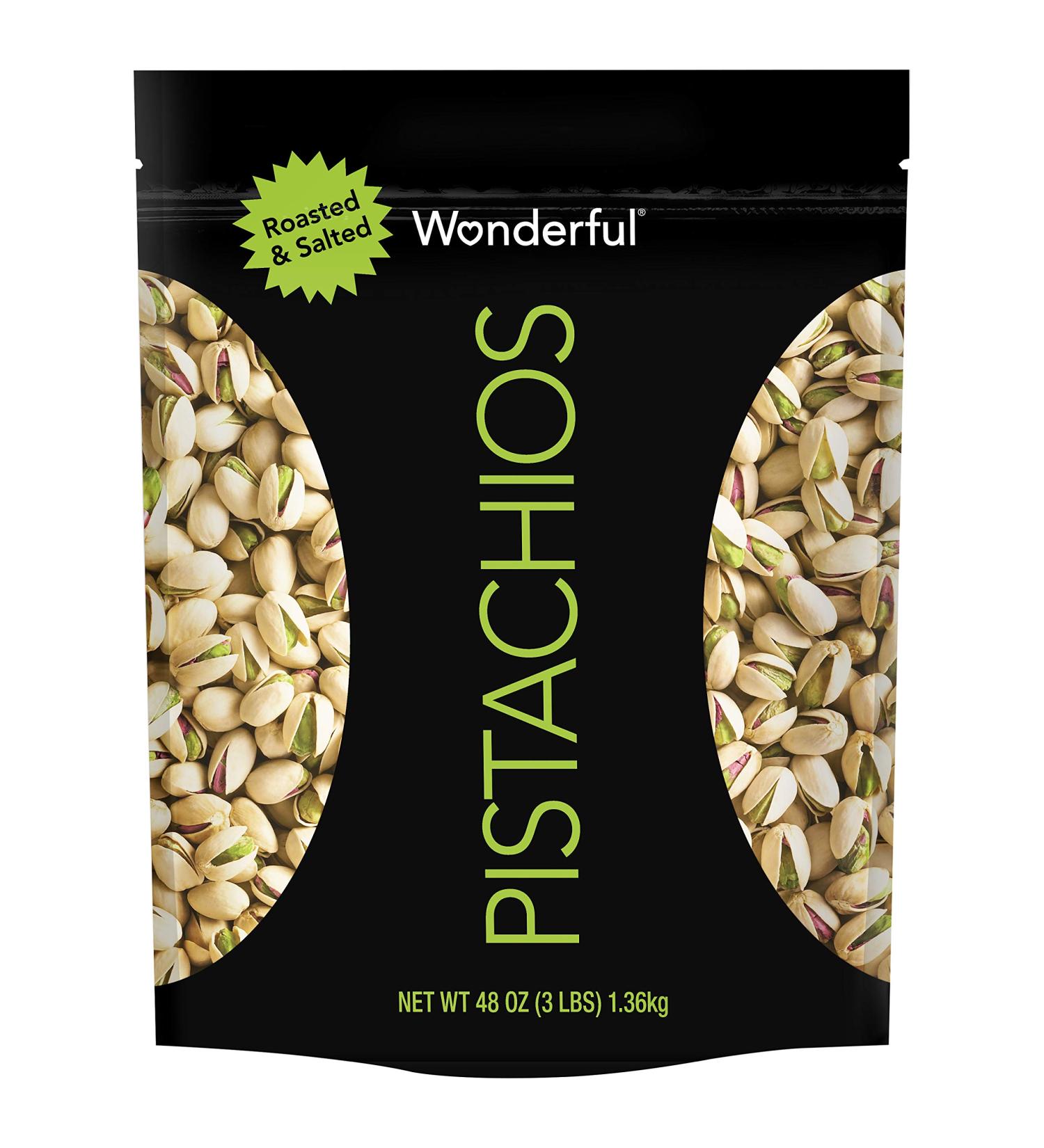 Wonderful Pistachios 48 Oz Resealable Bag - Roasted & Salted Snacks - Buy Online on GoSupps.com