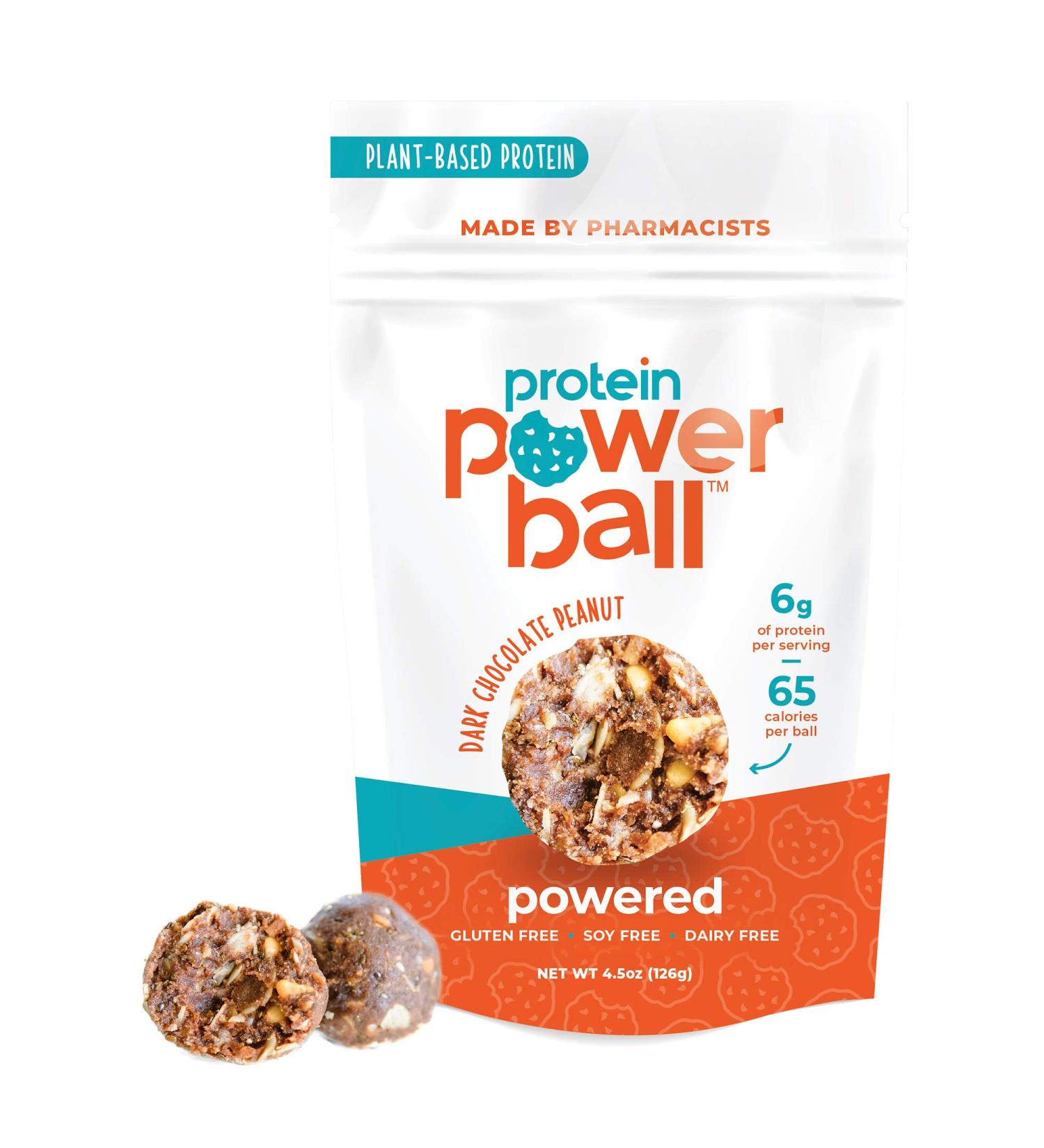 Dark Chocolate Peanut Protein Power Ball | On-the-Go Snacks | Gluten, Dairy, Soy Free | High Protein Energy Bites (2 Pack) - 4.5 oz - Buy Online on GoSupps.com
