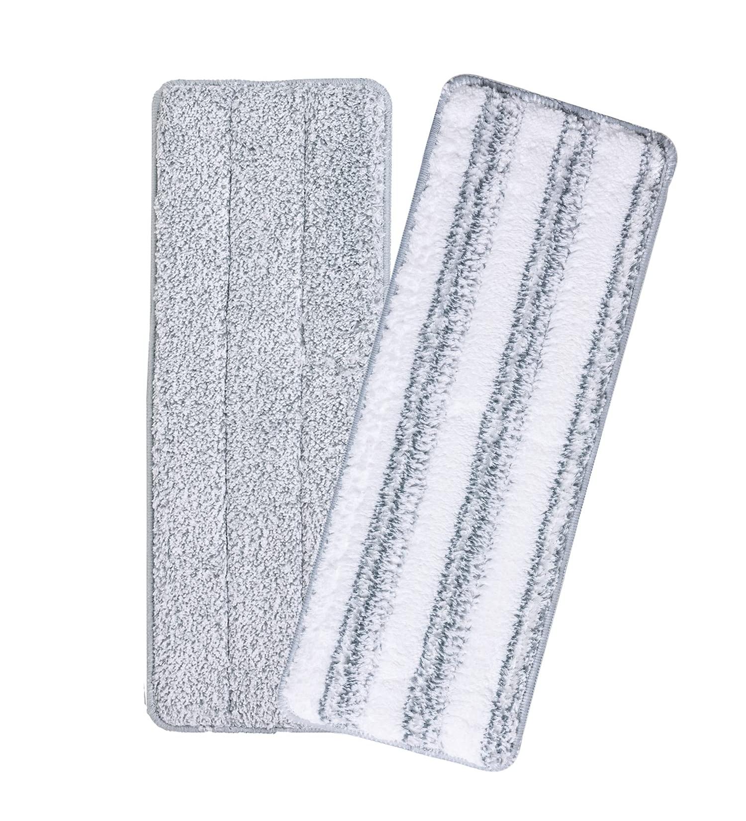 Oshang Flat Mop Head Refill 2 Pack - White/Grey Microfiber Cleaning Pads - Buy Online on GoSupps.com