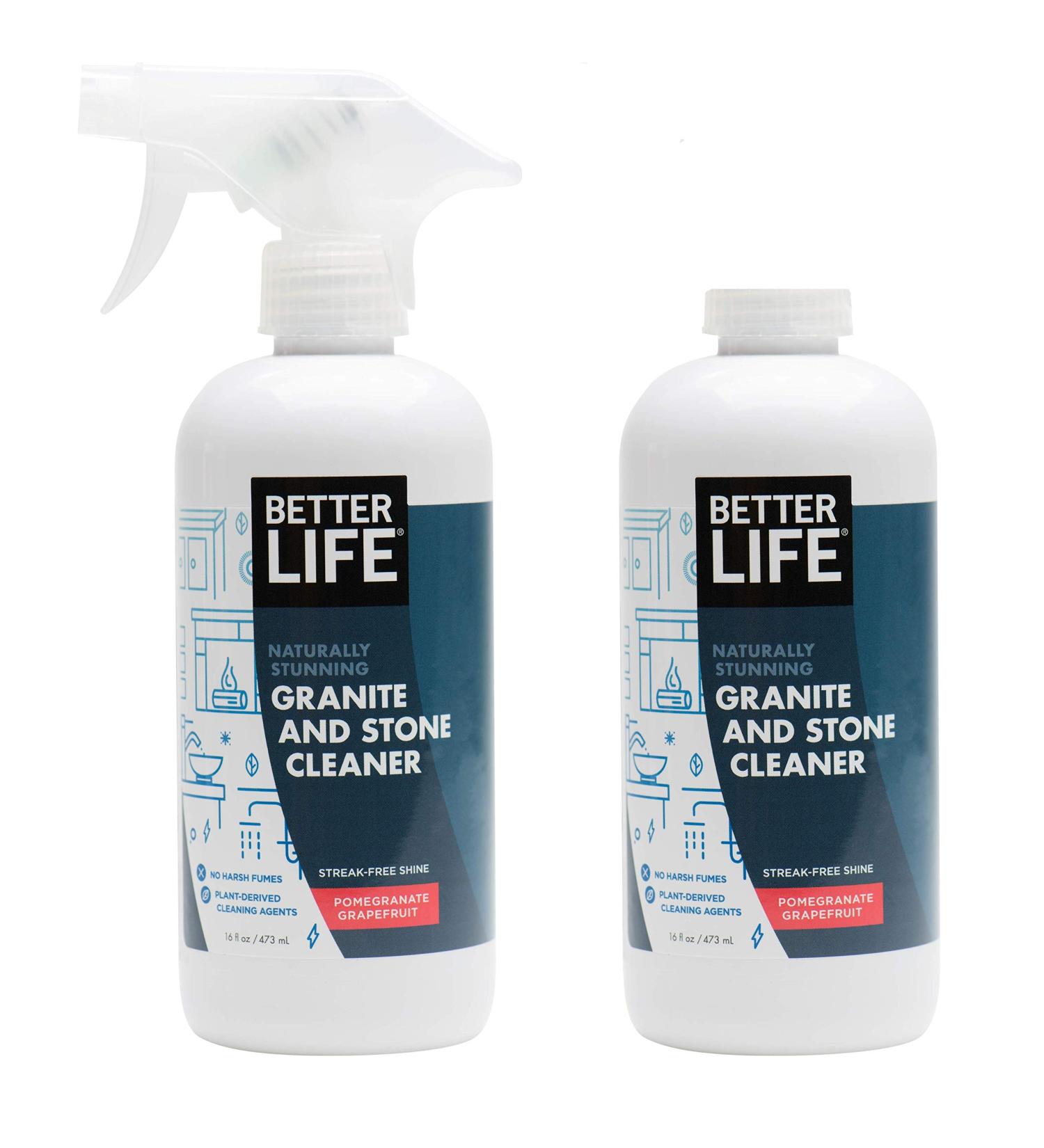 Better Life Natural Granite & Stone Cleaner - Pomegranate Grapefruit 16oz (Pack of 2) - Buy Online on GoSupps.com