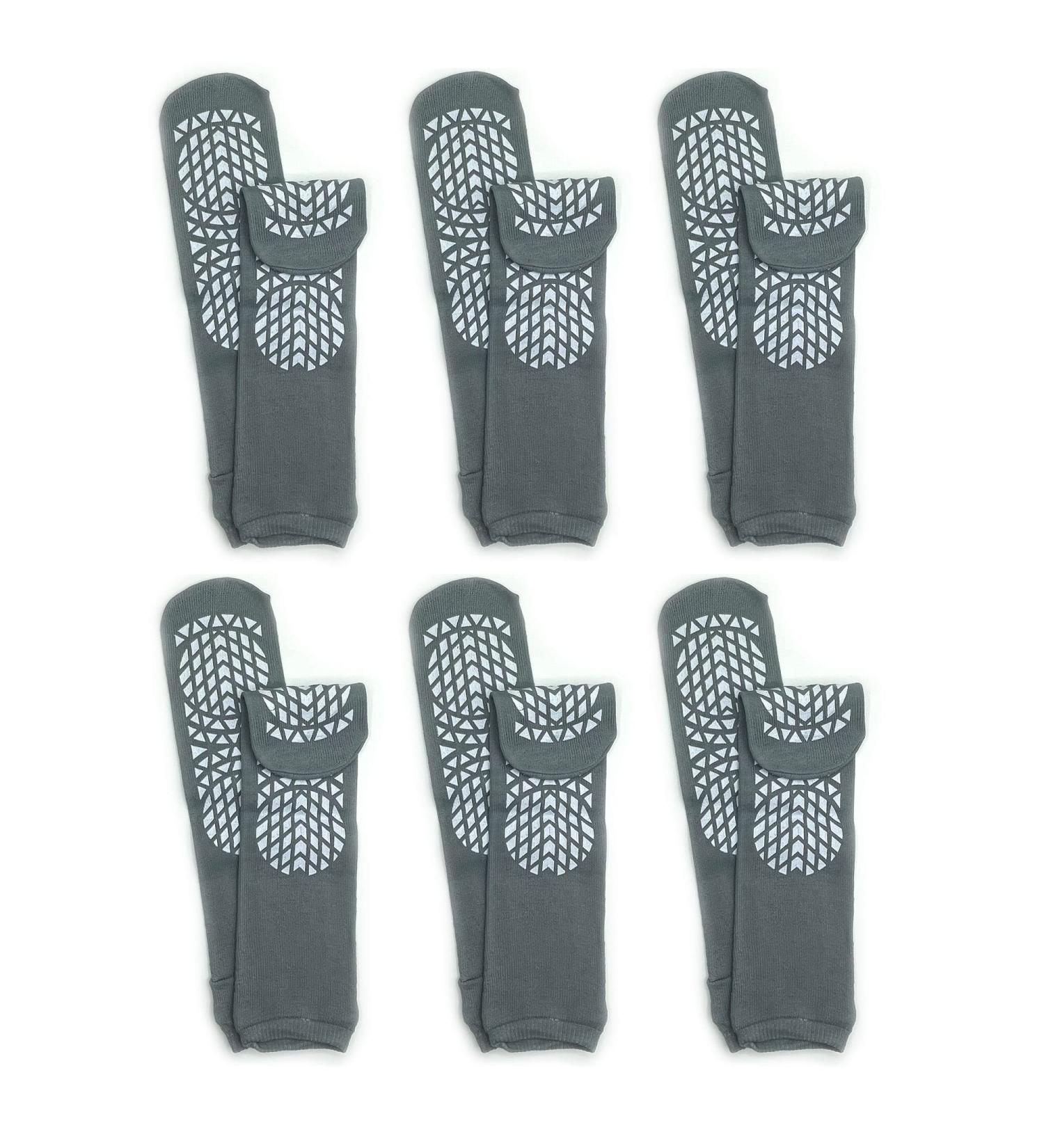 GBM Secure Step Safety Socks - Double Sided Non-Slip 6 Pairs - Size M Grey | International Shipping Available - Buy Online on GoSupps.com