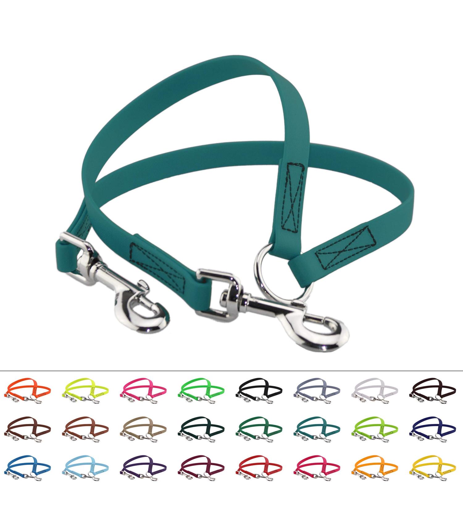 Buy BioThane Dog Coupling Leash - 0.5m Petrol/Teal Adjustable Width for Two Dogs | International Shipping Available - Buy Online on GoSupps.com