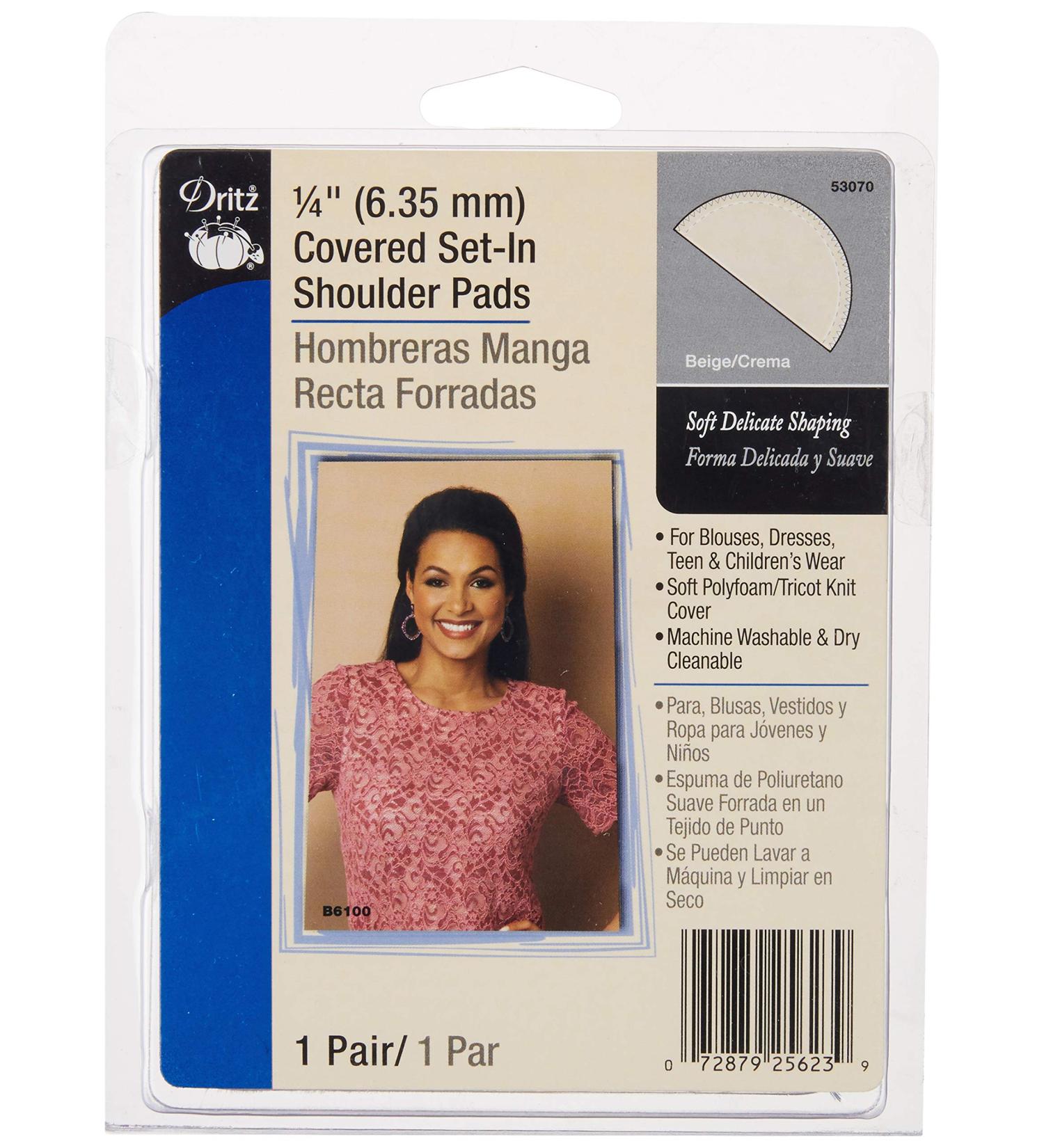Dritz 53070 Covered Set-in Shoulder Pads 1/4-Inch Natural - Pack of 2 - Buy Online on GoSupps.com