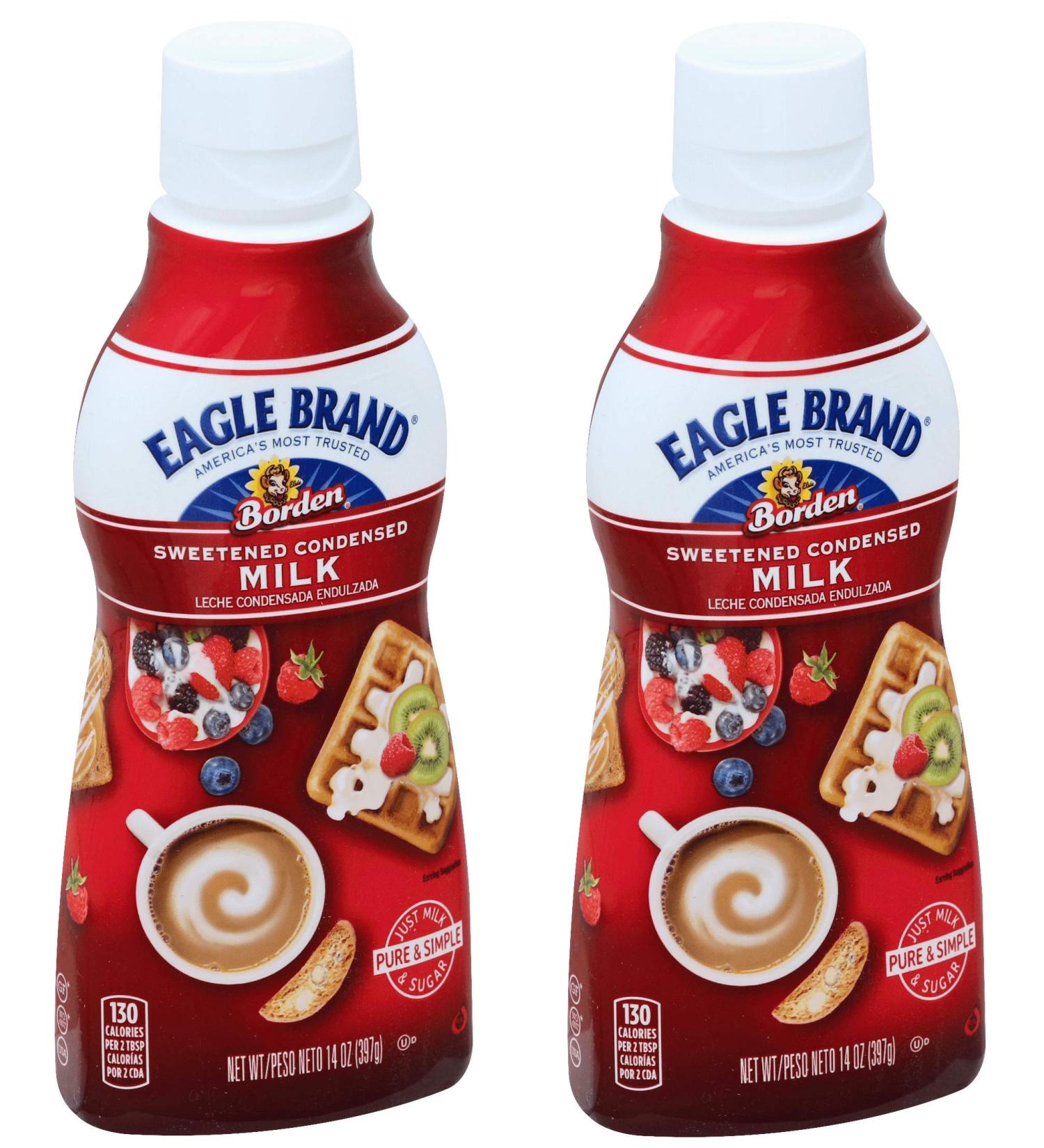Eagle Brand Sweetened Condensed Milk Squeeze Bottle, 14 oz (2) 14 Ounce (Pack of 2)