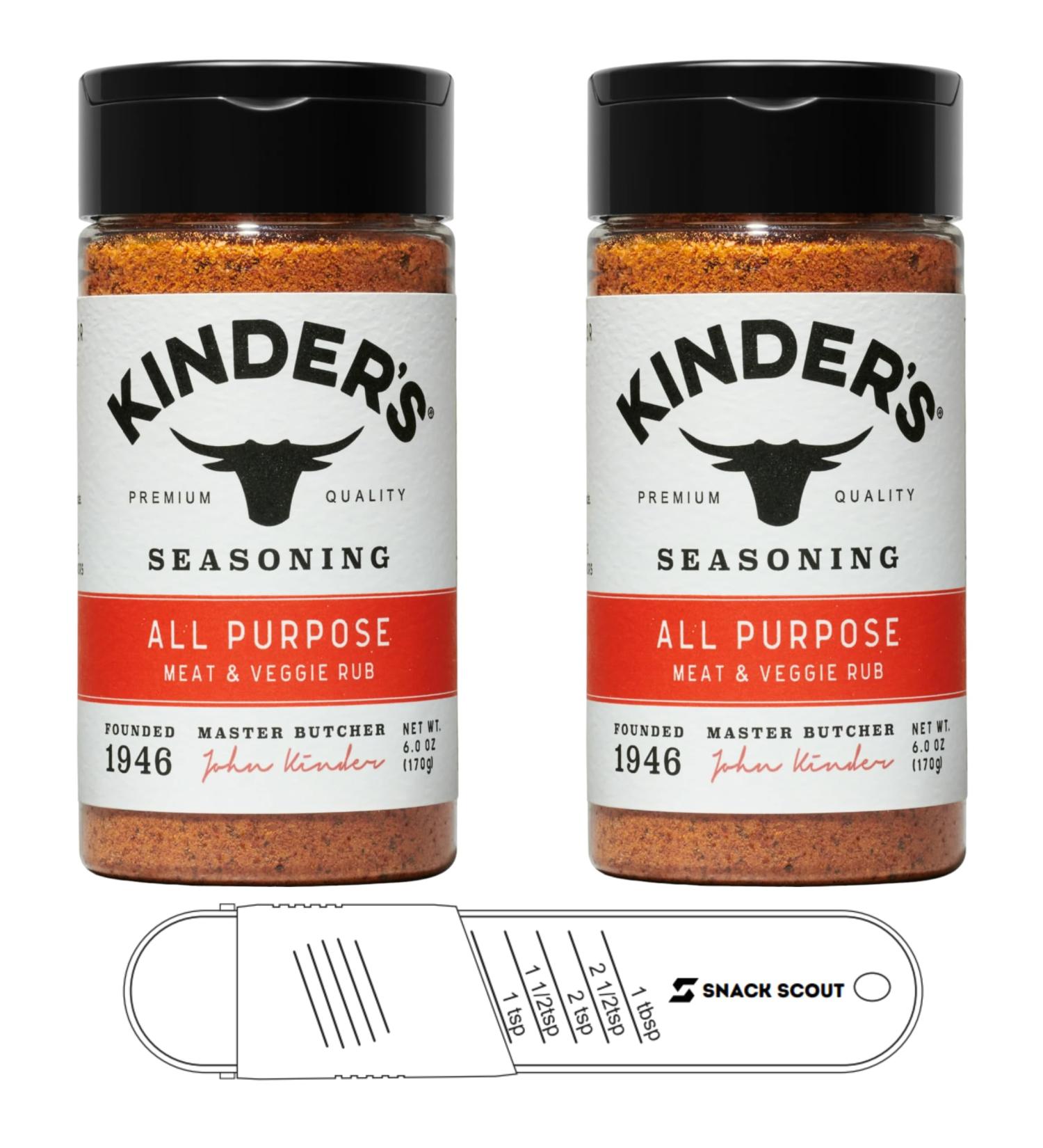 Kinder's All Purpose Seasoning Blend Bundle With Snack Scout Adjustable Measuring Spoon (Pack of 2) - Buy Online on GoSupps.com