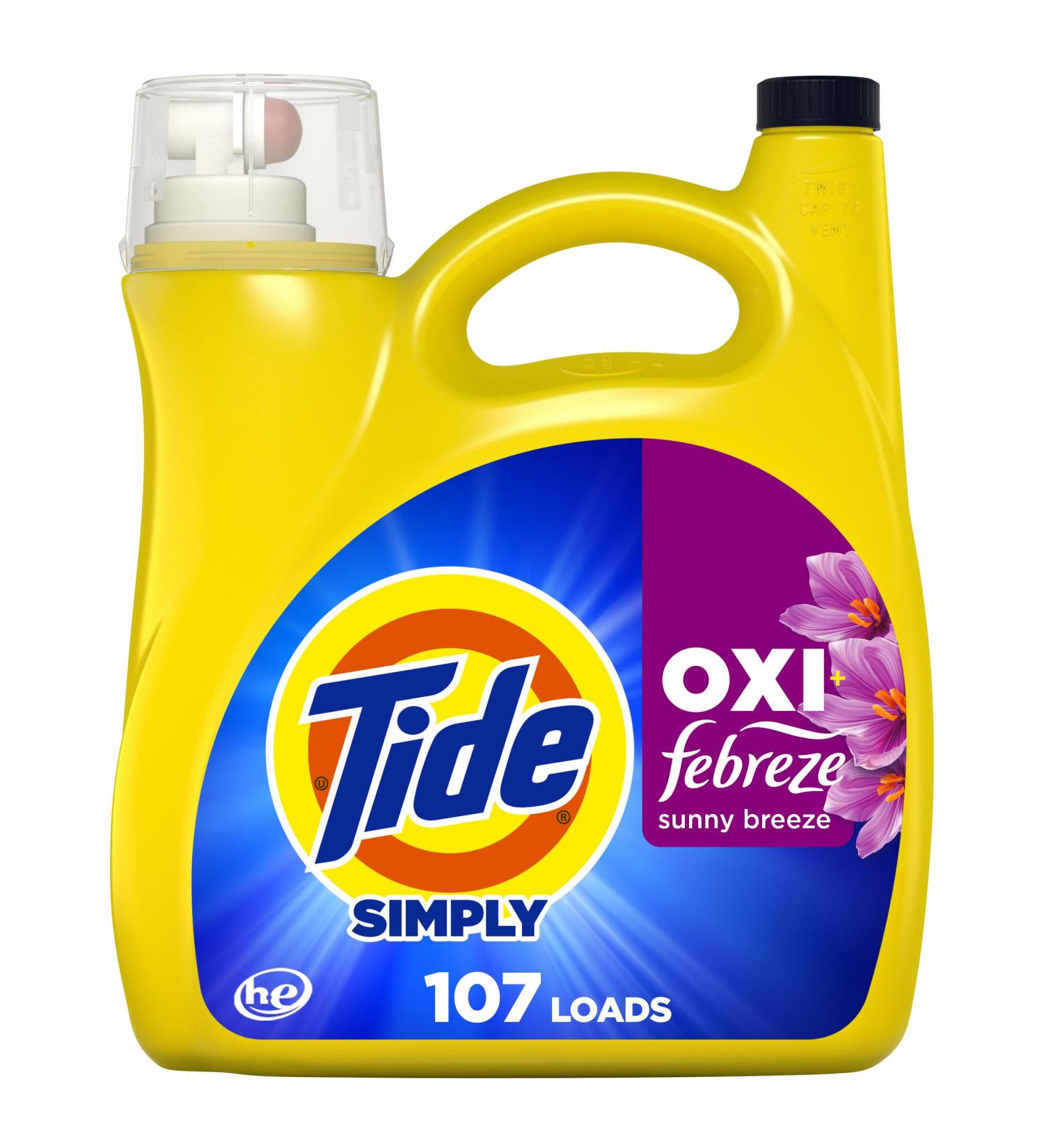 Buy Tide Simply Oxi Boost + Febreze Odor Defense - Sunny Breeze Scent 151 fl oz 107 Loads | International Shipping Available - Buy Online on GoSupps.com