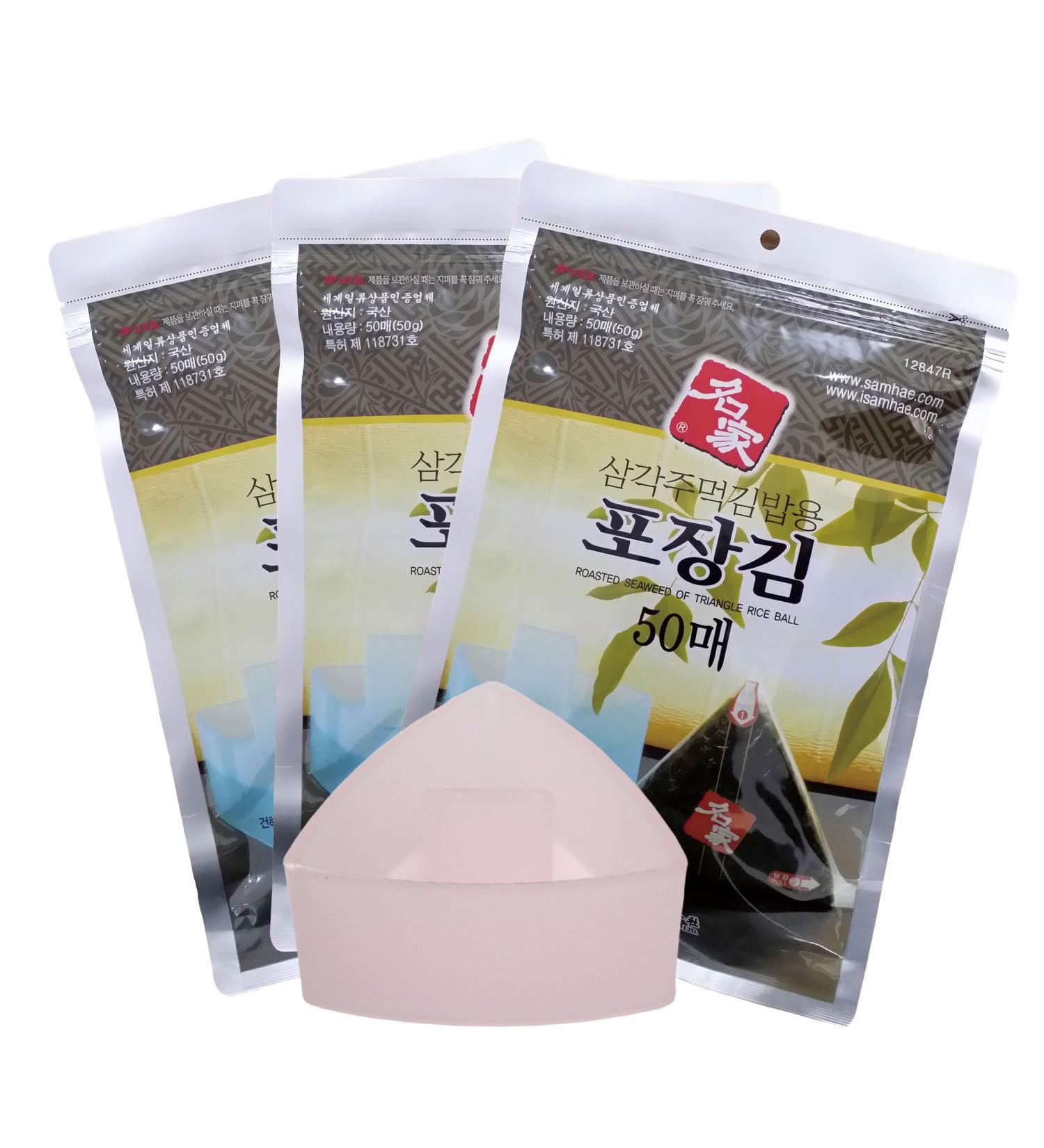 Myungga 50 Sheets Onigiri Rice Ball Seaweed Wrappers 3 Pack + Making Mold - Premium Quality Ingredients for Homemade Onigiri - Buy Online on GoSupps.com