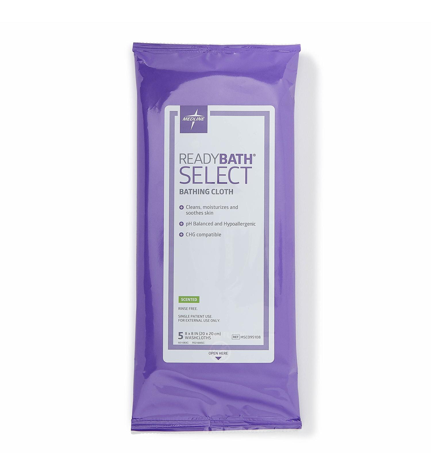 Medline ReadyBath Select Scented Body Cleansing Wipes - 5 Count Pack (30 Packs) - Buy Online on GoSupps.com