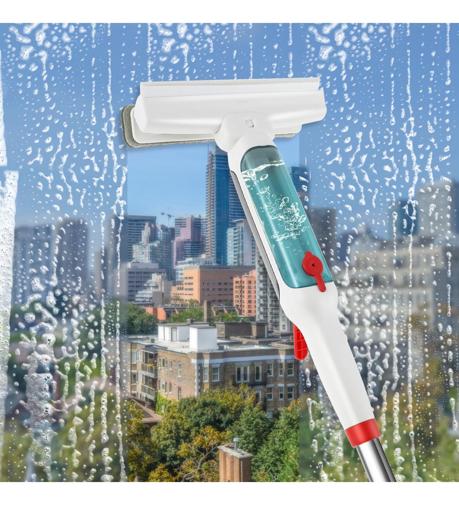 Abizarch Window Squeegee 75 Inch Water Spray Window Cleaner Anti-Scratch Window Washer Equipment with 4 Poles and 4 Scrubbing Clothes for Cleaning Mirror Shower Glass High Window Car ZHAZHAMO - Buy Online on GoSupps.com